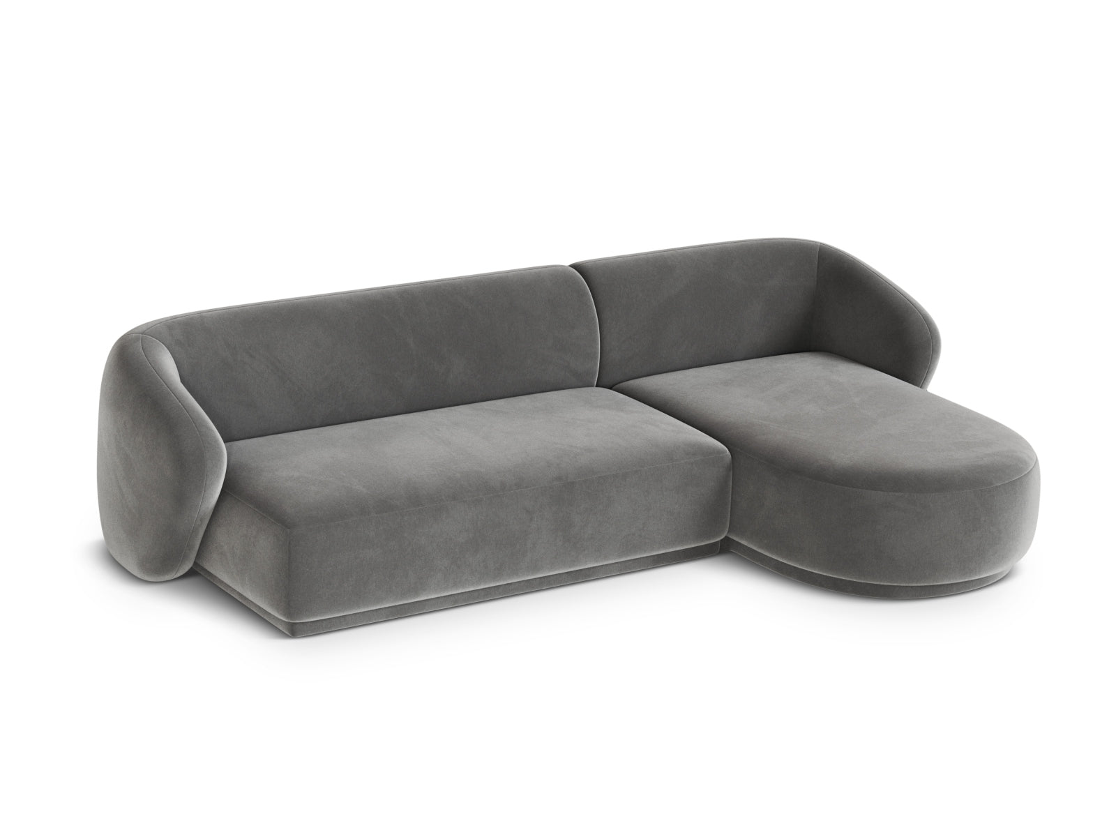 Modernes 4-Sitzer Ecksofa Gomera in stilvollem Grauton, ideal für gemütliche Wohnzimmer und entspannte Abende, erhältlich bei Cosmopolitan Design.