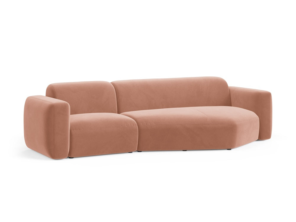 Strino Velour Modular Ecksofa rechts 3 Sitzer in Pink präsentiert im Onlineshop von KAQTU Design AG. Ecksofa rechts ist von Cosmopolitan Design