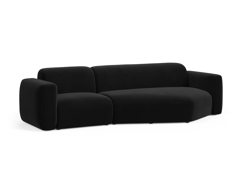 Strino Velour Modular Ecksofa rechts 3 Sitzer in Black präsentiert im Onlineshop von KAQTU Design AG. Ecksofa rechts ist von Cosmopolitan Design