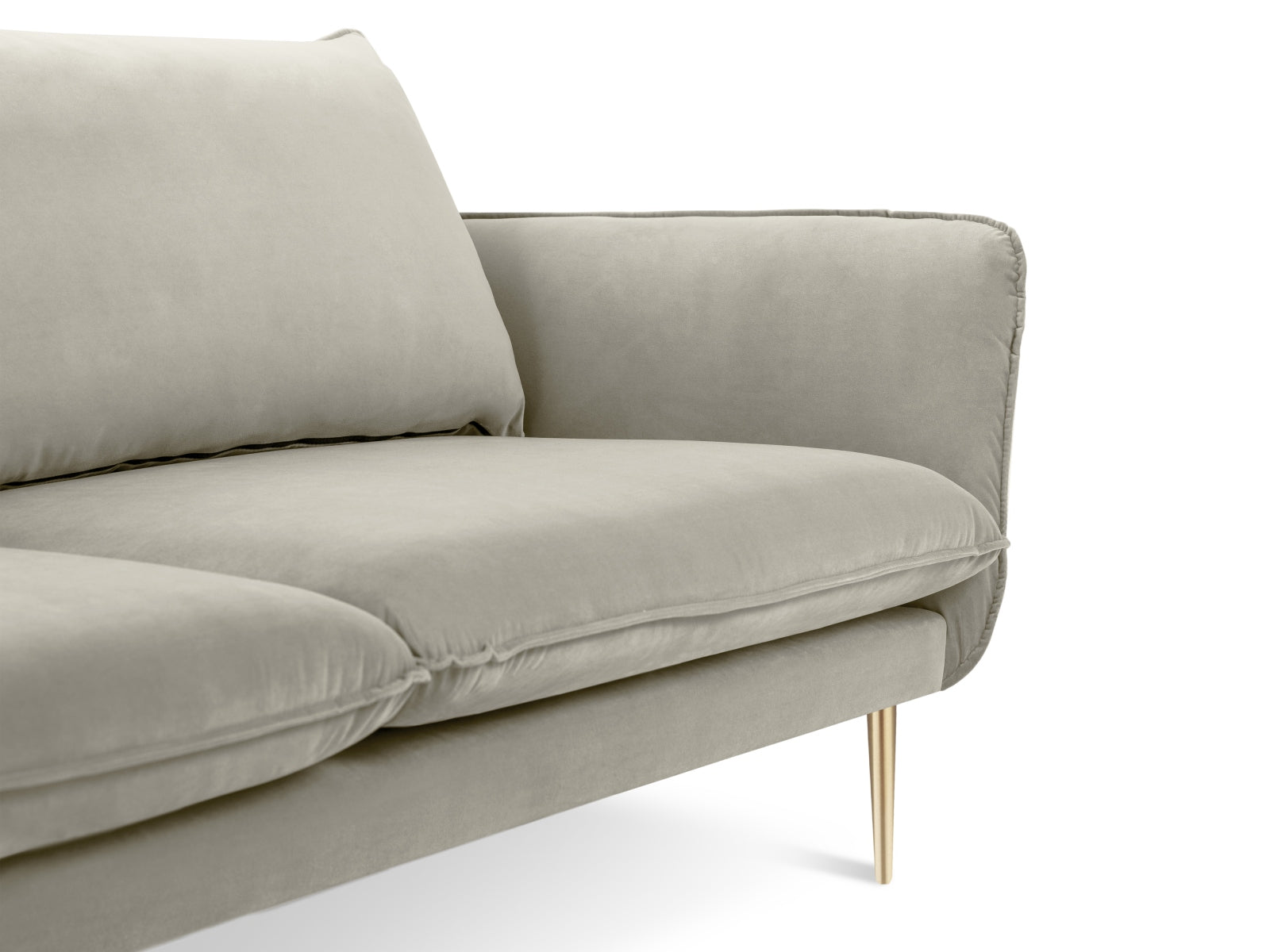 Stilvolles Vienna Velour Ecksofa rechts 5 Sitzer 170cm von Cosmopolitan Design. Luxuriöses Velour, großzügige Sitzfläche und vielseitige Farboptionen für Ihr Wohnzimmer.