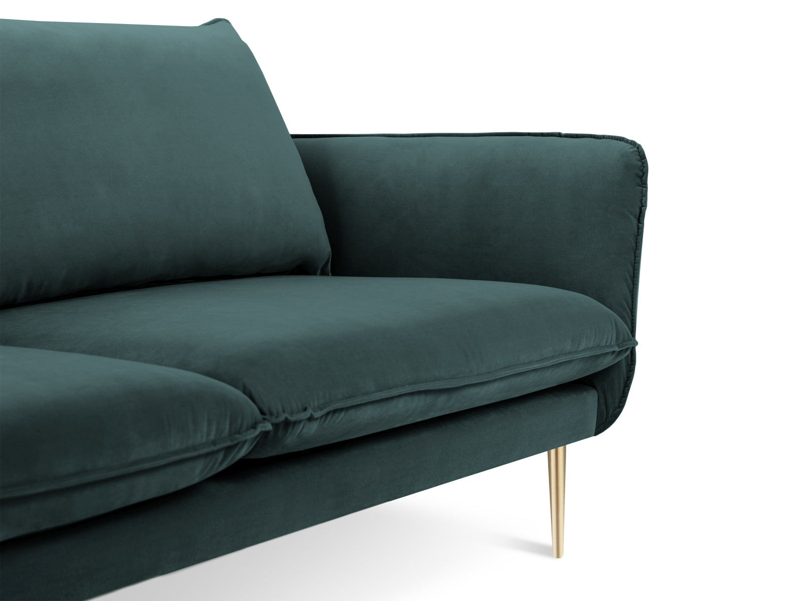Stilvolles Vienna Velour Ecksofa rechts 5 Sitzer 170cm von Cosmopolitan Design. Luxuriöses Velour, großzügige Sitzfläche und vielseitige Farboptionen für Ihr Wohnzimmer.