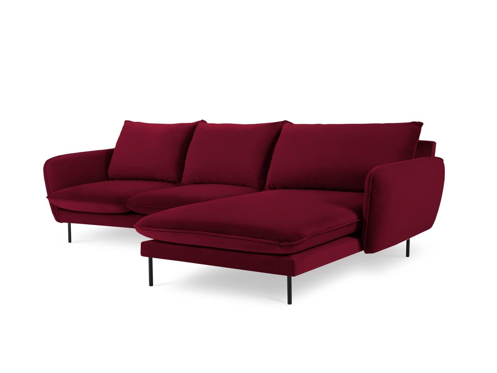 Stilvolles Vienna Velour Ecksofa rechts 5 Sitzer 170cm von Cosmopolitan Design. Luxuriöse Haptik, vielseitige Farben und idealer Komfort für Ihr Wohnzimmer.