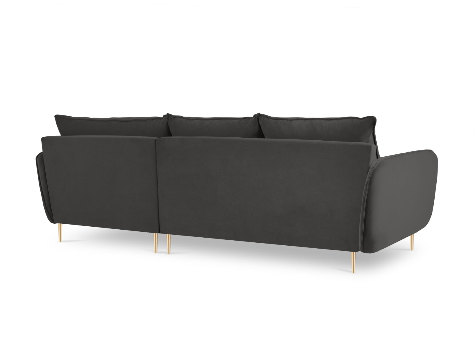 Elegantes Vienna Velour Ecksofa rechts 5 Sitzer 170cm von Cosmopolitan Design. Hochwertiges Velour, optimaler Komfort und zahlreiche Farben für jeden Wohnstil.