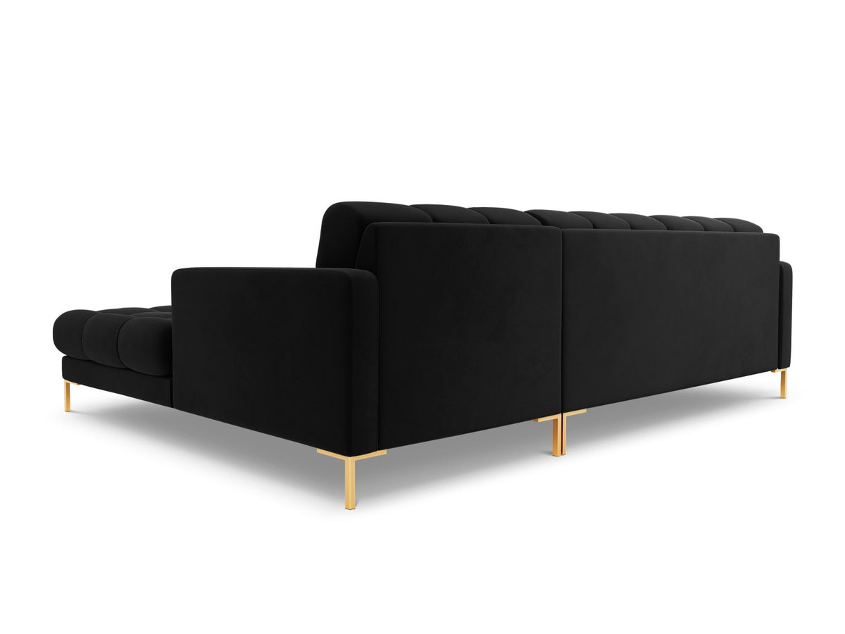 Ecksofa rechts Bali von Cosmopolitan Design mit Récamière, Stoffbezug und Metallbeinen