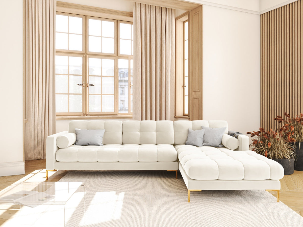 5-Sitzer Ecksofa rechts Bali in Light Beige-Bluvel präsentiert im Onlineshop von KAQTU Design AG. Ecksofa rechts ist von Cosmopolitan Design