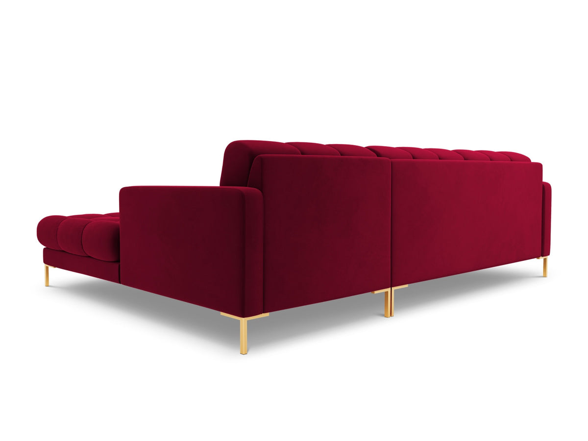 Ecksofa rechts Bali von Cosmopolitan Design mit Récamière, Stoffbezug und Metallbeinen