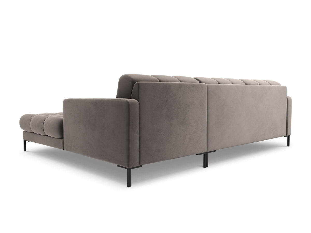 Ecksofa rechts Bali von Cosmopolitan Design mit Récamière, Stoffbezug und Metallbeinen