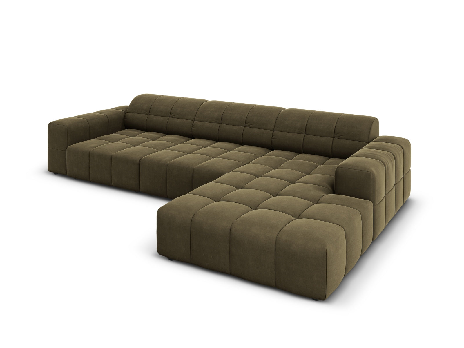 Chicago Velour Ecksofa rechts 4 Sitzer 166cm in Green präsentiert im Onlineshop von KAQTU Design AG. Ecksofa rechts ist von Cosmopolitan Design