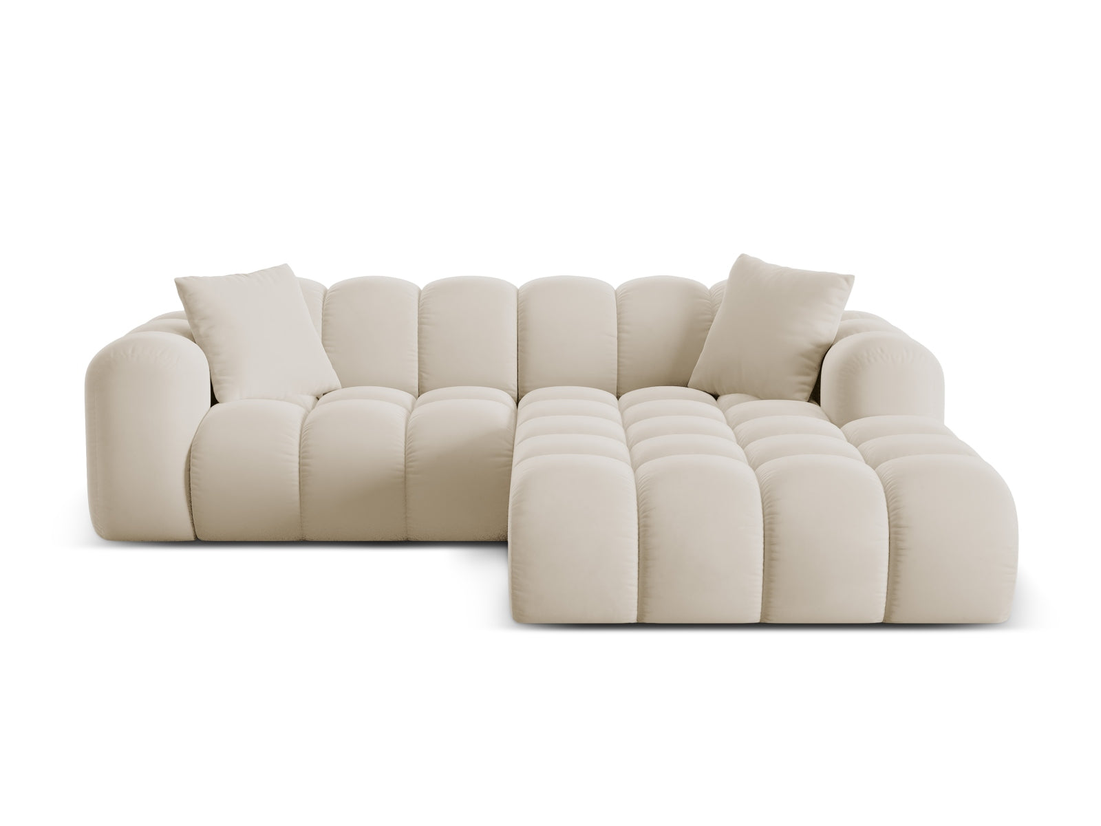 3-Sitzer Ecksofa rechts Treno in Dark Beige-Bluvel präsentiert im Onlineshop von KAQTU Design AG. Ecksofa rechts ist von Cosmopolitan Design