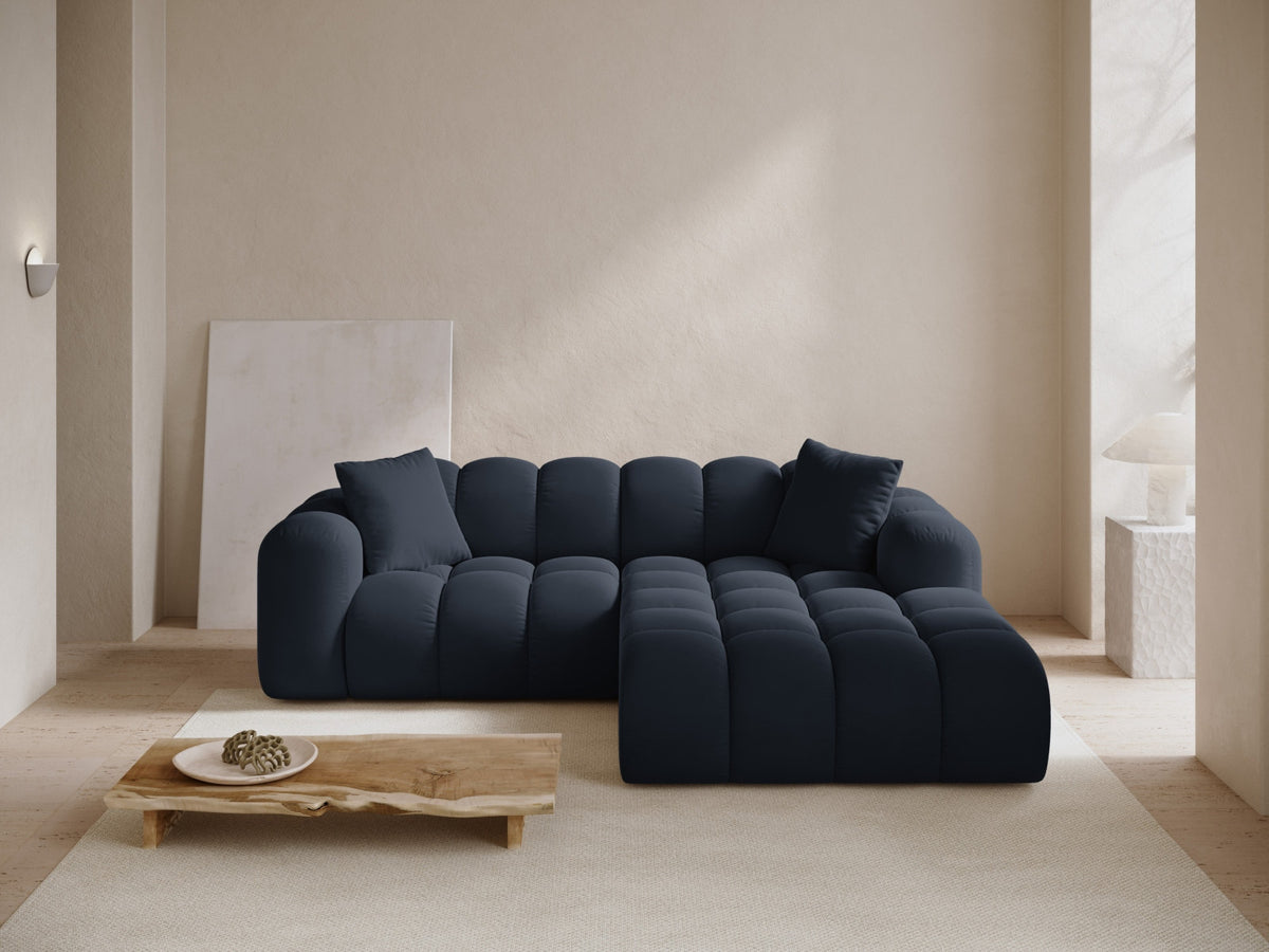 3-Sitzer Ecksofa rechts Treno in Dark Blue-Bluvel präsentiert im Onlineshop von KAQTU Design AG. Ecksofa rechts ist von Cosmopolitan Design