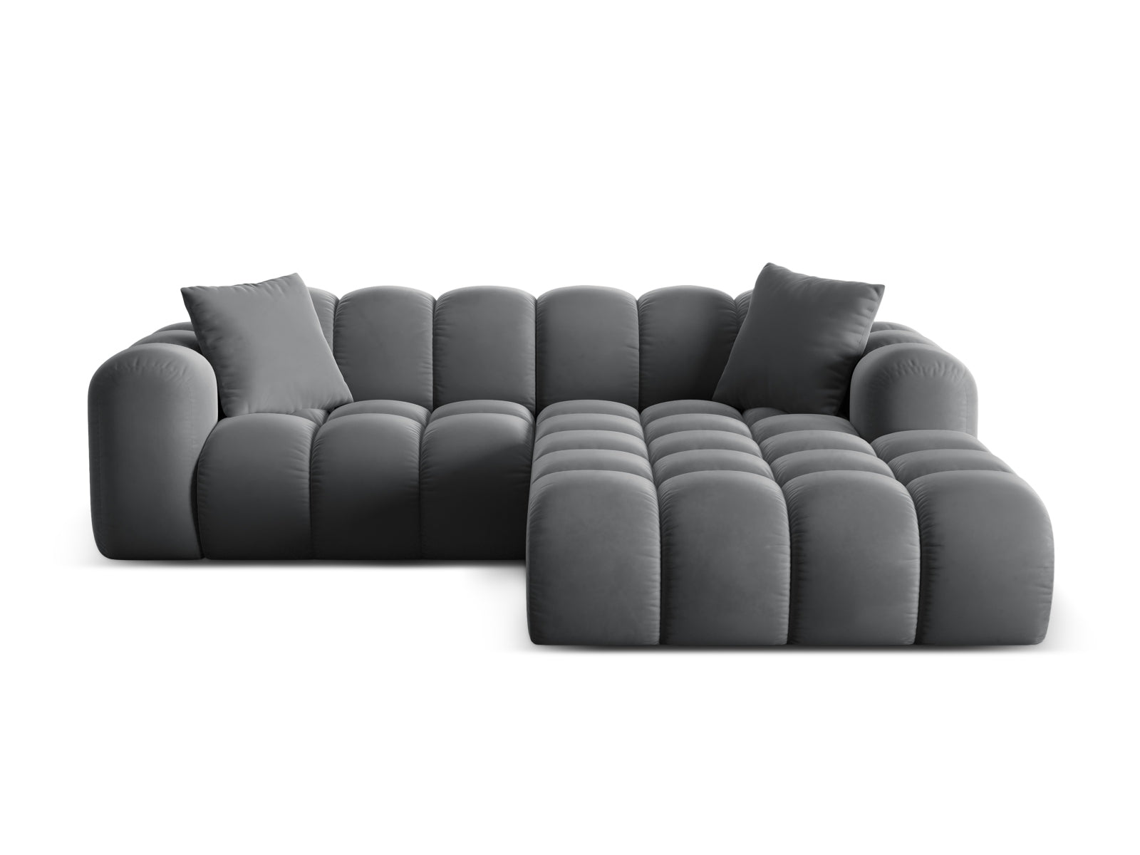 3-Sitzer Ecksofa rechts Treno in Grey-Bluvel präsentiert im Onlineshop von KAQTU Design AG. Ecksofa rechts ist von Cosmopolitan Design