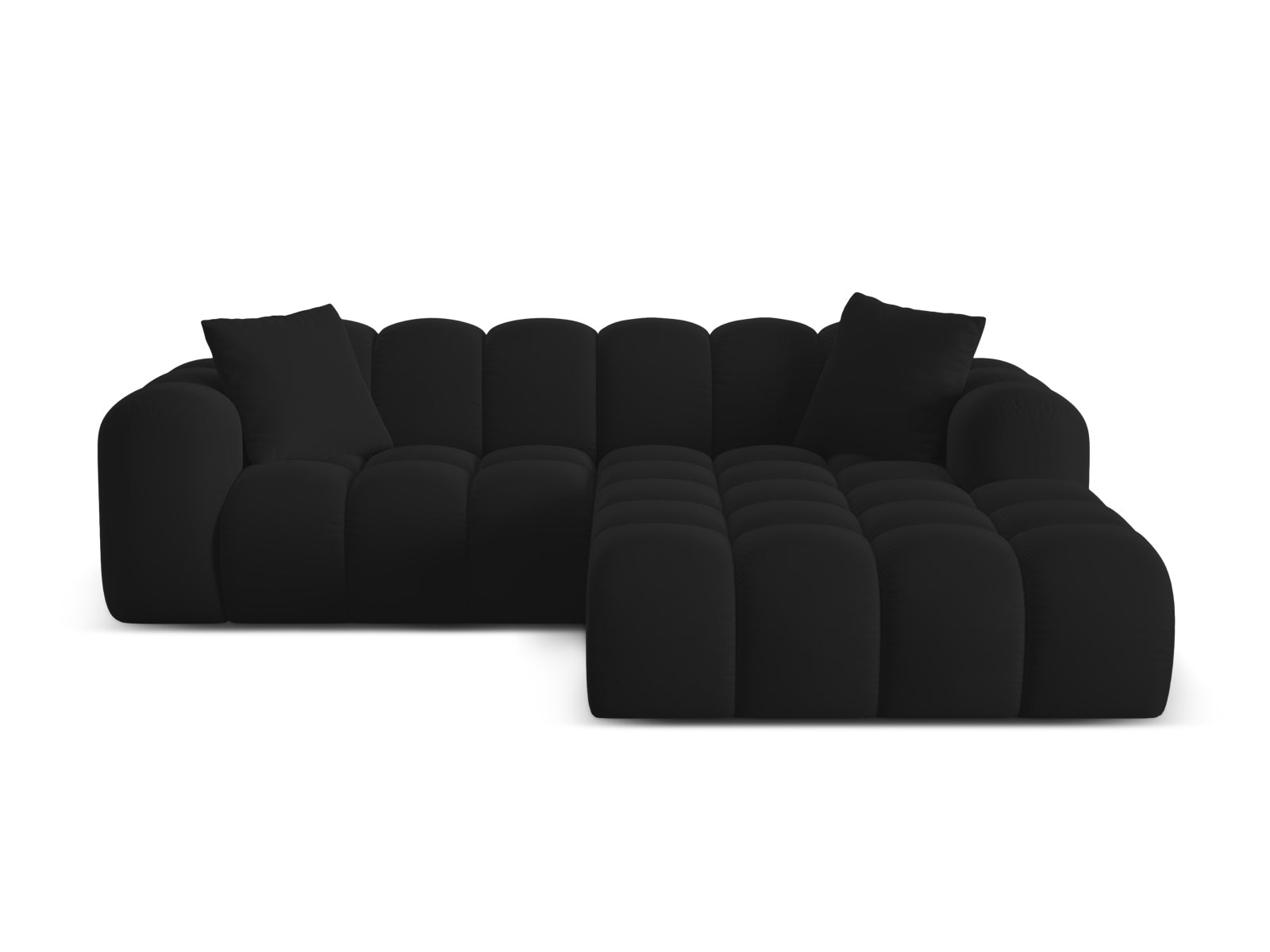 3-Sitzer Ecksofa rechts Treno in Black-Bluvel präsentiert im Onlineshop von KAQTU Design AG. Ecksofa rechts ist von Cosmopolitan Design