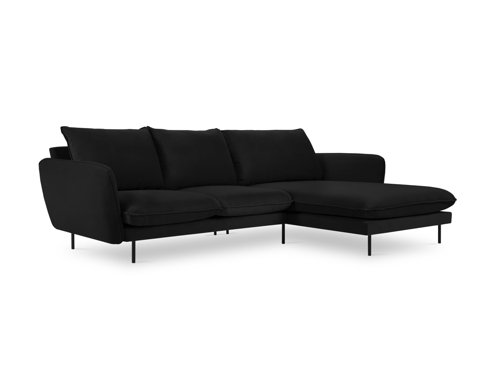 Stilvolles Vienna Velour Ecksofa rechts 5 Sitzer 170cm von Cosmopolitan Design. Luxuriöses Velour, großzügige Sitzfläche und vielseitige Farboptionen für Ihr Wohnzimmer.