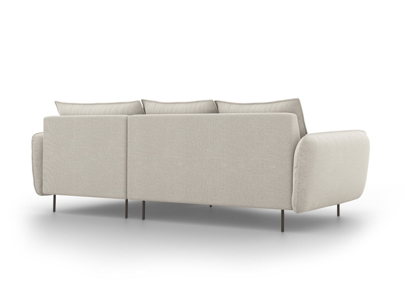 Elegantes 5-Sitzer Ecksofa "Vienna" in neutralen Beige- und Schwarznuancen, ideal für stilvolle und einladende Wohnräume.