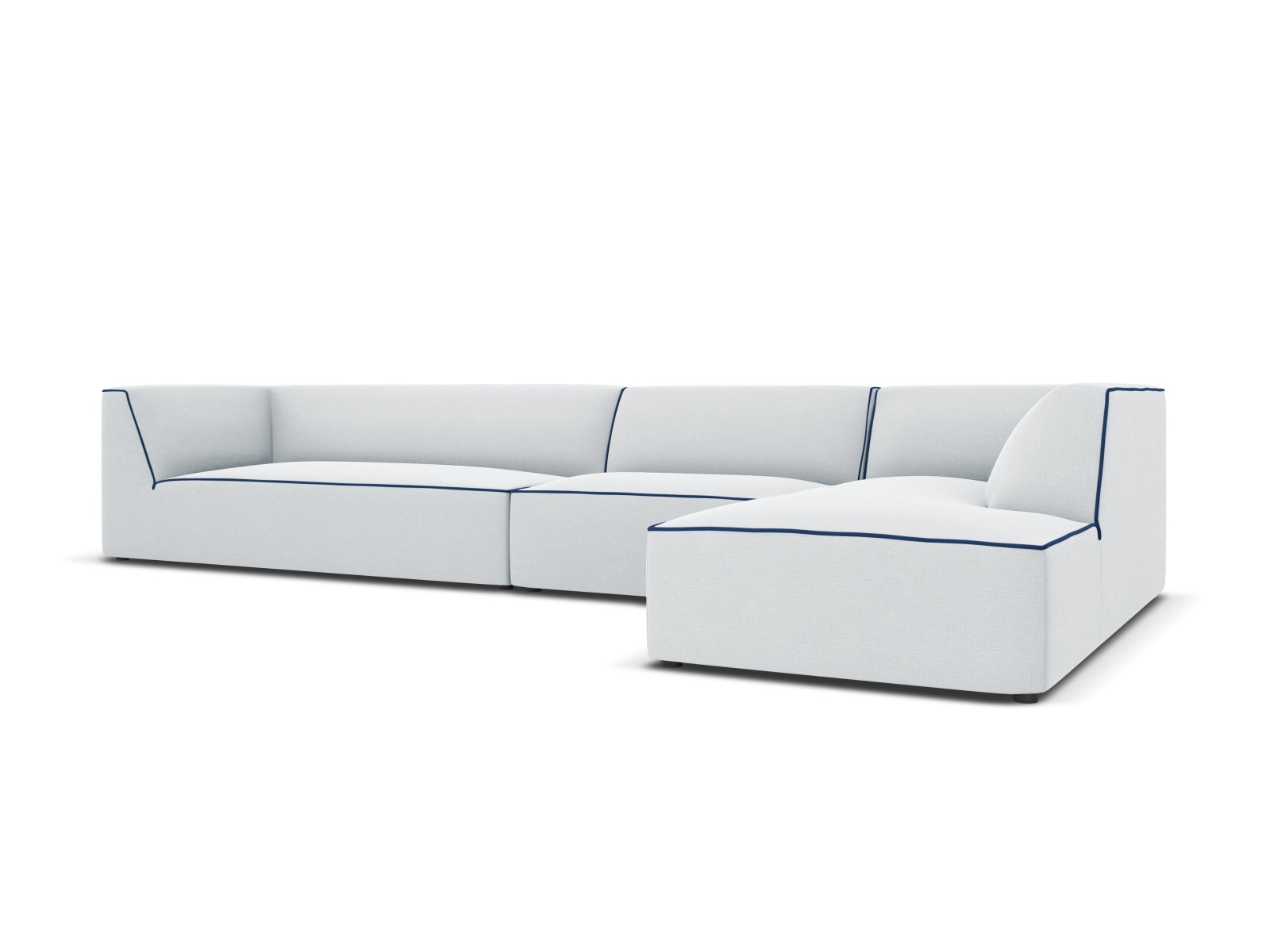 Oslo Modular Ecksofa rechts 5 Sitzer in Light Grey, Royal Blue präsentiert im Onlineshop von KAQTU Design AG. Ecksofa rechts ist von Cosmopolitan Design
