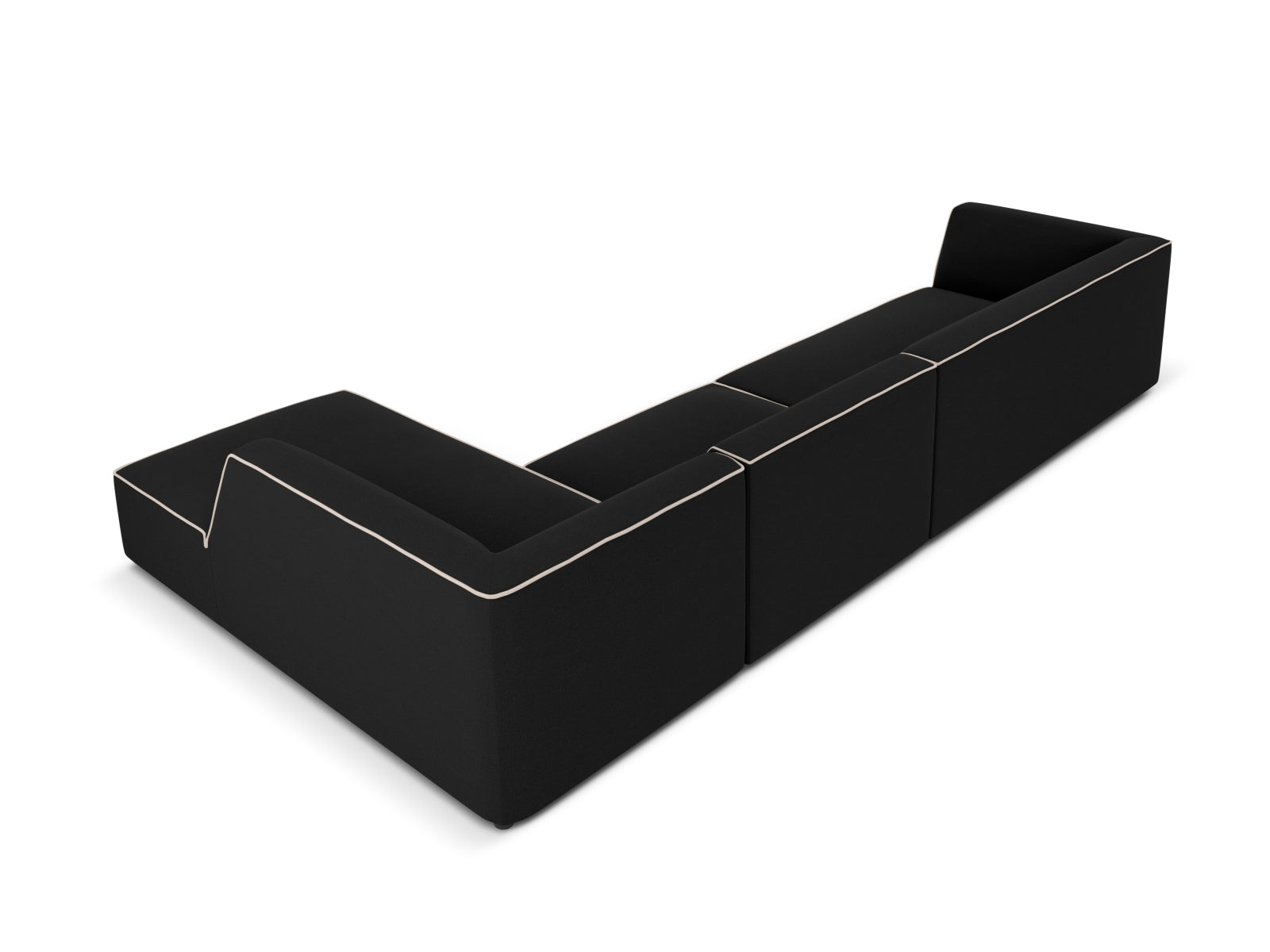 Oslo Modular Ecksofa rechts 5 Sitzer in Black, Grey Beige Melange präsentiert im Onlineshop von KAQTU Design AG. Ecksofa rechts ist von Cosmopolitan Design