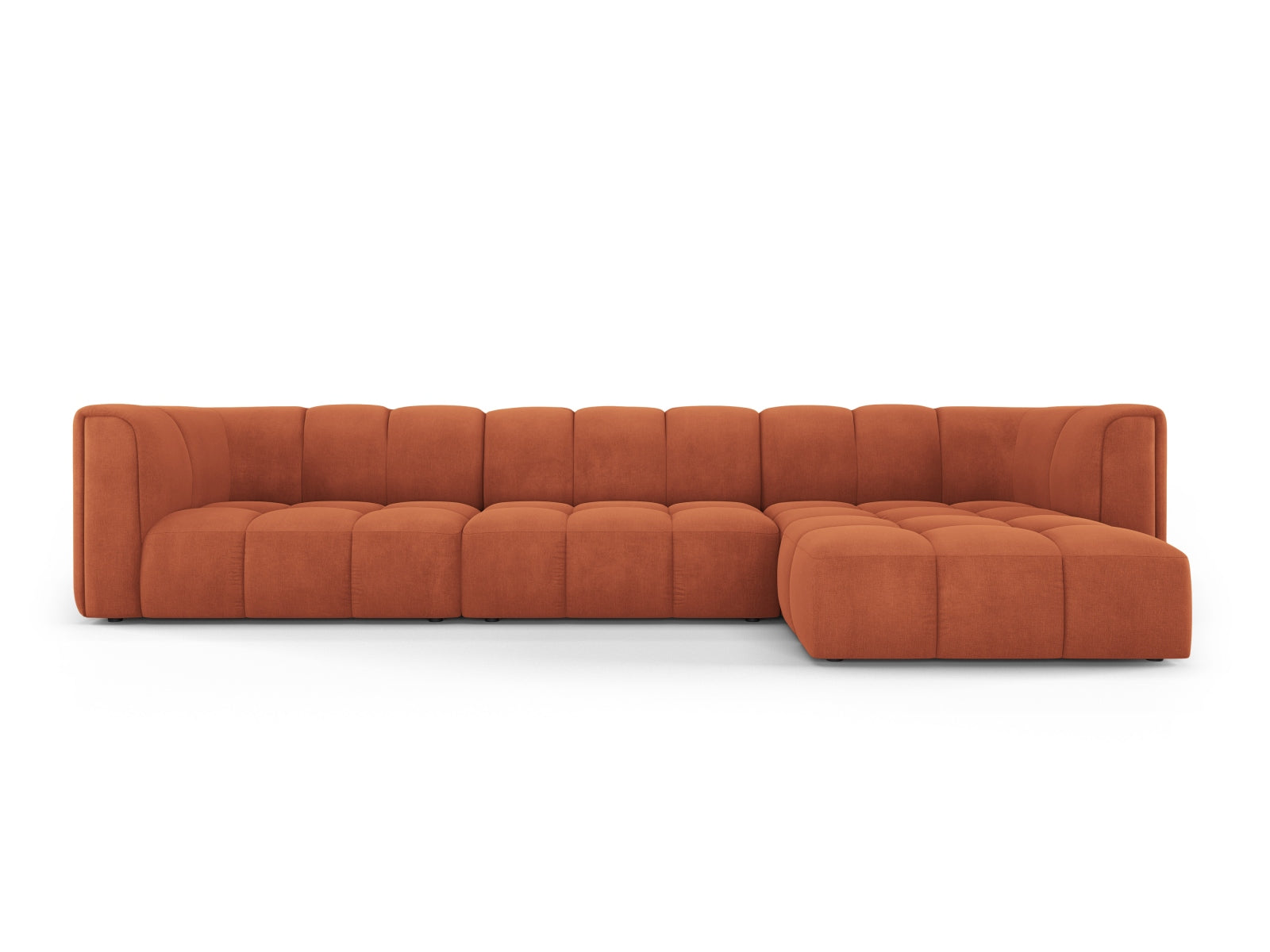 5-Sitzer Ecksofa rechts Moritz in Orange-Rebel präsentiert im Onlineshop von KAQTU Design AG. Ecksofa rechts ist von Cosmopolitan Design