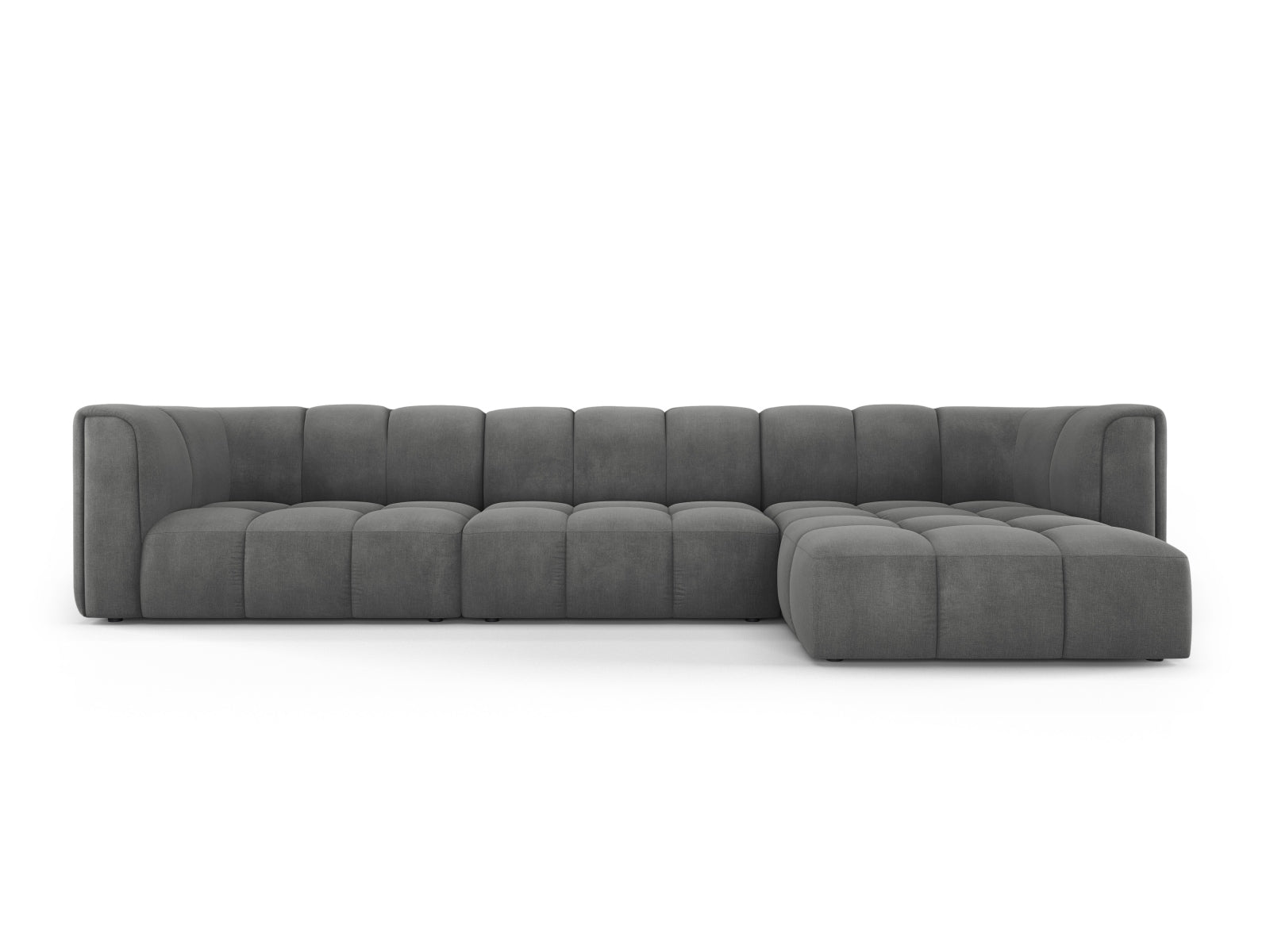 5-Sitzer Ecksofa rechts Moritz in Dark Grey-Rebel präsentiert im Onlineshop von KAQTU Design AG. Ecksofa rechts ist von Cosmopolitan Design