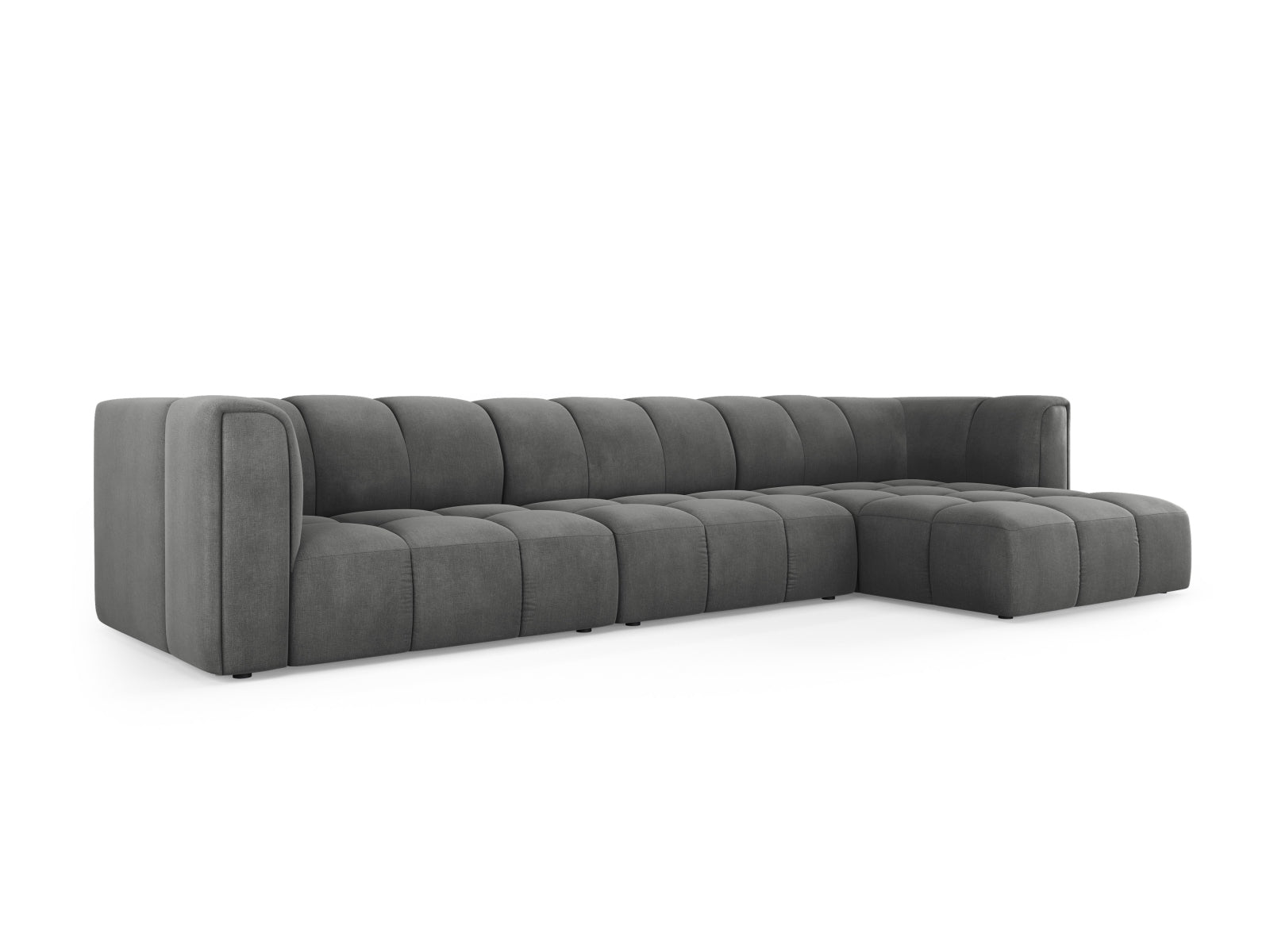 5-Sitzer Ecksofa rechts Moritz in Dark Grey-Rebel präsentiert im Onlineshop von KAQTU Design AG. Ecksofa rechts ist von Cosmopolitan Design