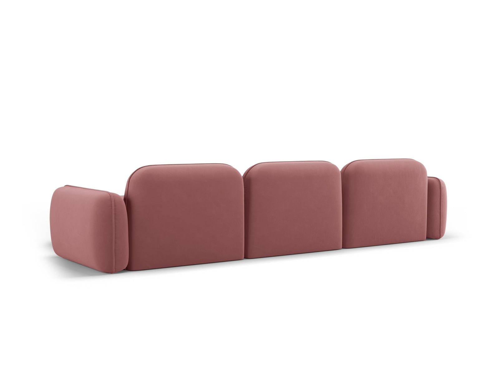 Sydney Velour Modular Ecksofa rechts 4 Sitzer in Flamingo präsentiert im Onlineshop von KAQTU Design AG. Ecksofa rechts ist von Cosmopolitan Design