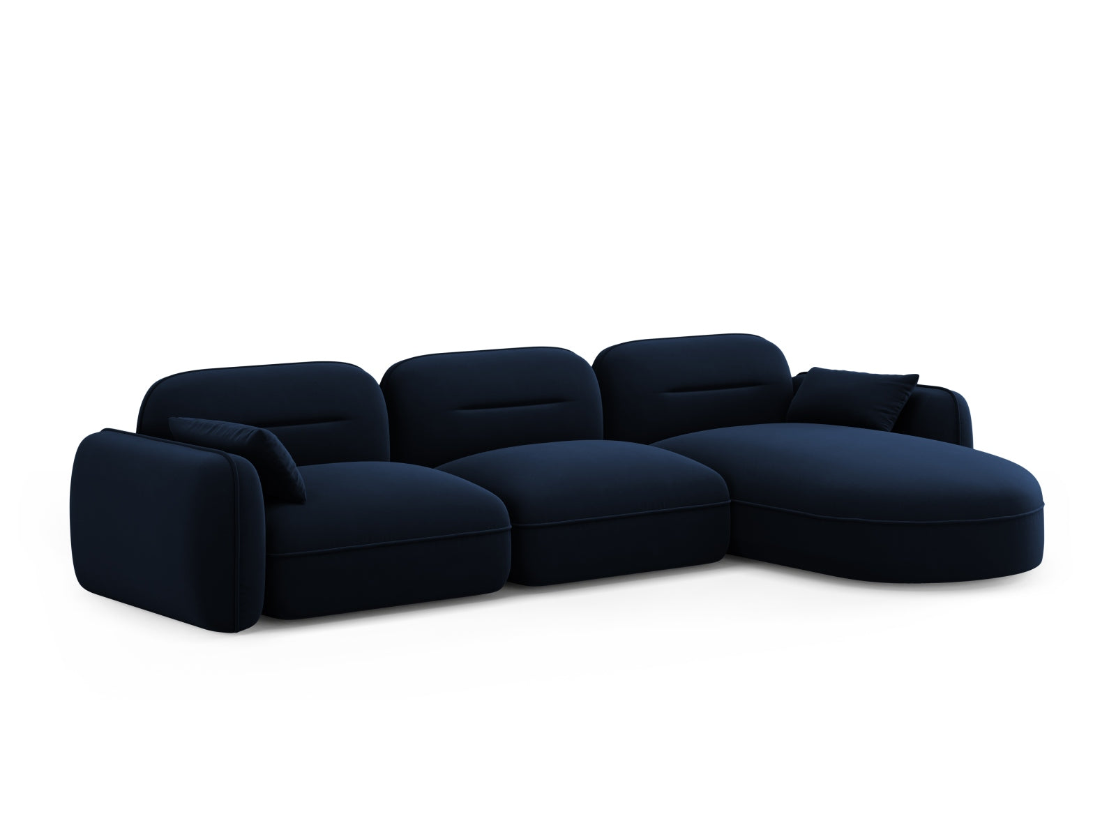 Sydney Velour Modular Ecksofa rechts 4 Sitzer in Royal Blue präsentiert im Onlineshop von KAQTU Design AG. Ecksofa rechts ist von Cosmopolitan Design
