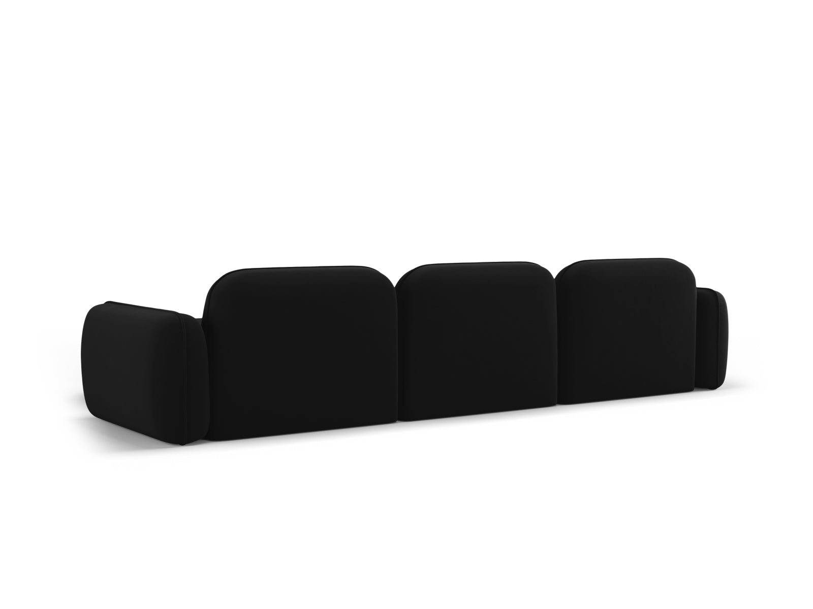 Sydney Velour Modular Ecksofa rechts 4 Sitzer in Black präsentiert im Onlineshop von KAQTU Design AG. Ecksofa rechts ist von Cosmopolitan Design