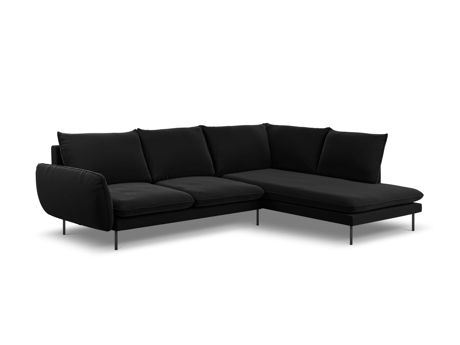 Erleben Sie das Vienna Velour Ecksofa rechts für 6 Personen – ein stilvolles Möbelstück, das Komfort und Eleganz in Ihr Zuhause bringt!
