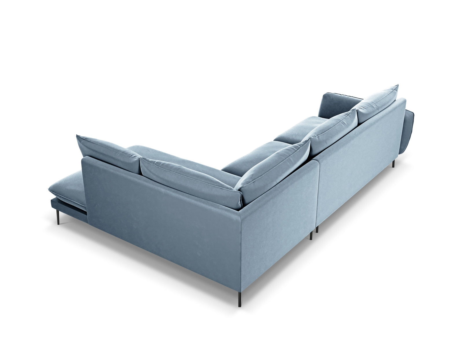 Erleben Sie das Vienna Velour Ecksofa rechts für 6 Personen. Hochwertiger Velourstoff, modernes Design und optimaler Komfort für Ihr Zuhause!