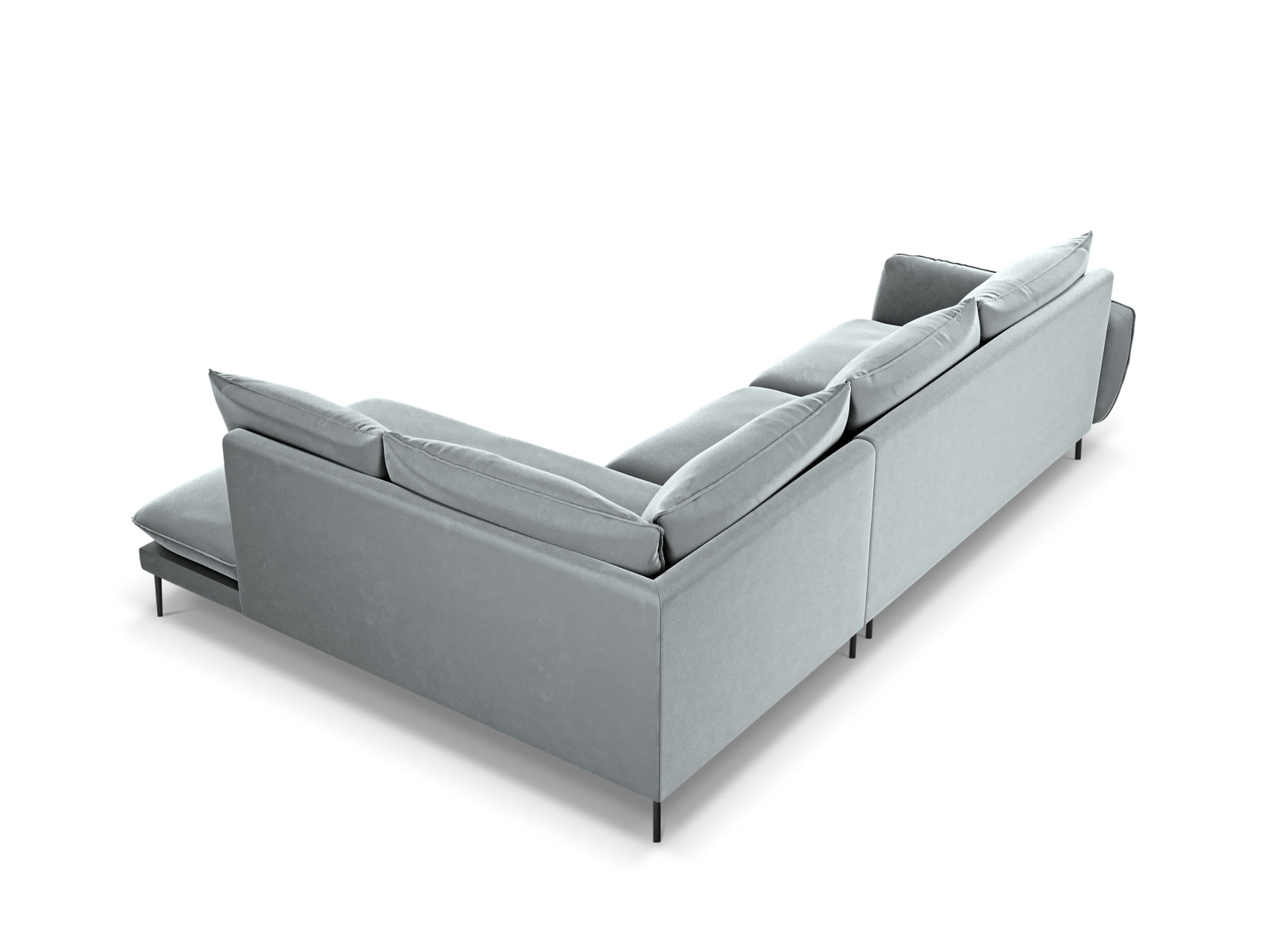 Erleben Sie das Vienna Velour Ecksofa rechts für 6 Personen – ein stilvolles Möbelstück, das Komfort und Eleganz in Ihr Zuhause bringt!