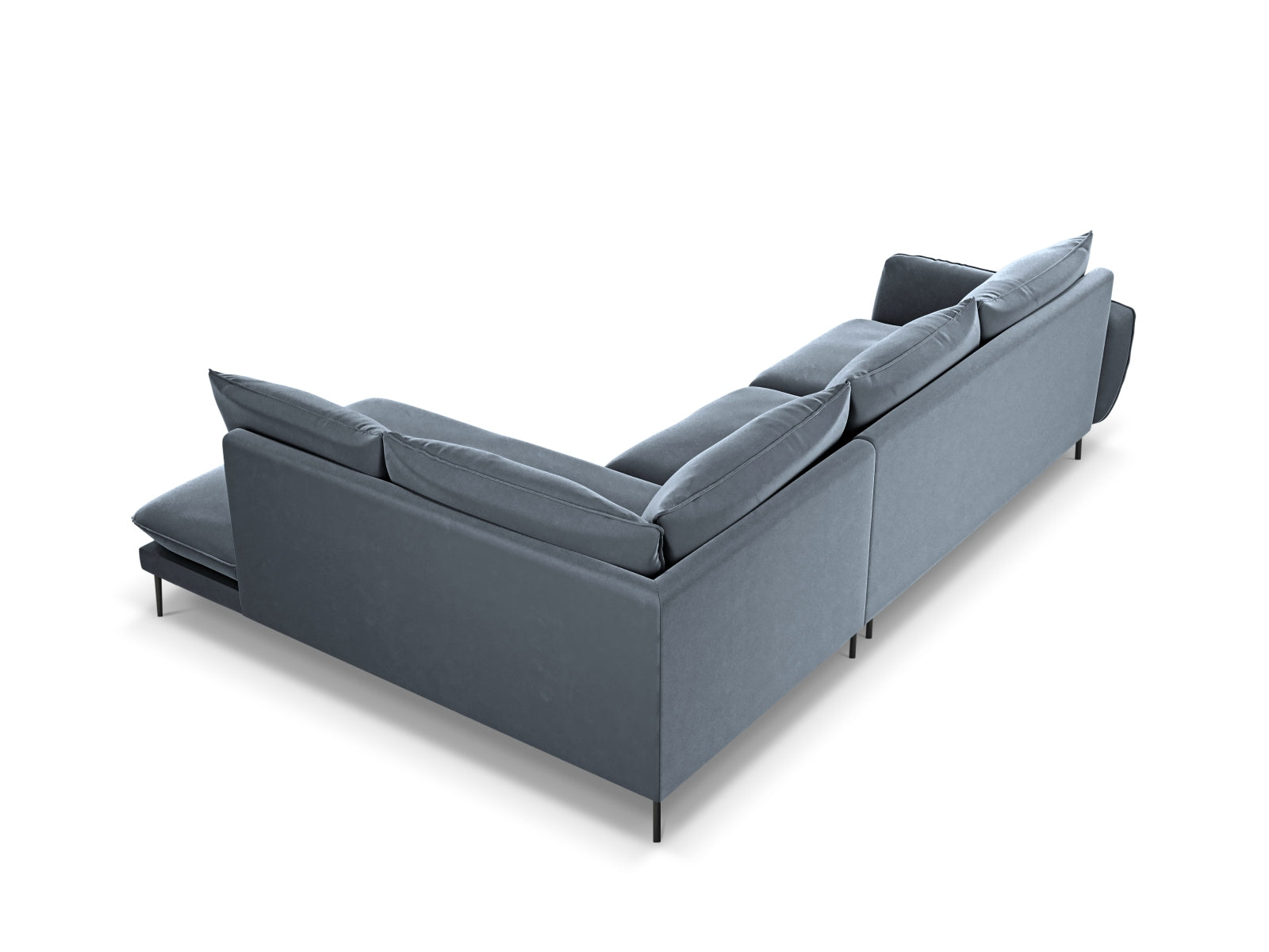 Erleben Sie das Vienna Velour Ecksofa rechts für 6 Personen. Hochwertiger Velourstoff, modernes Design und optimaler Komfort für Ihr Zuhause!