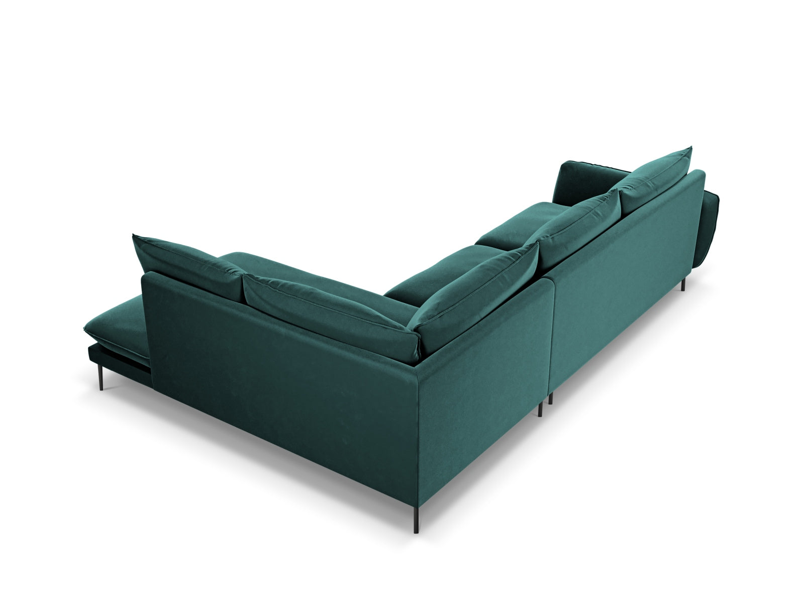Erleben Sie das Vienna Velour Ecksofa rechts für 6 Personen – ein stilvolles Möbelstück, das Komfort und Eleganz in Ihr Zuhause bringt!