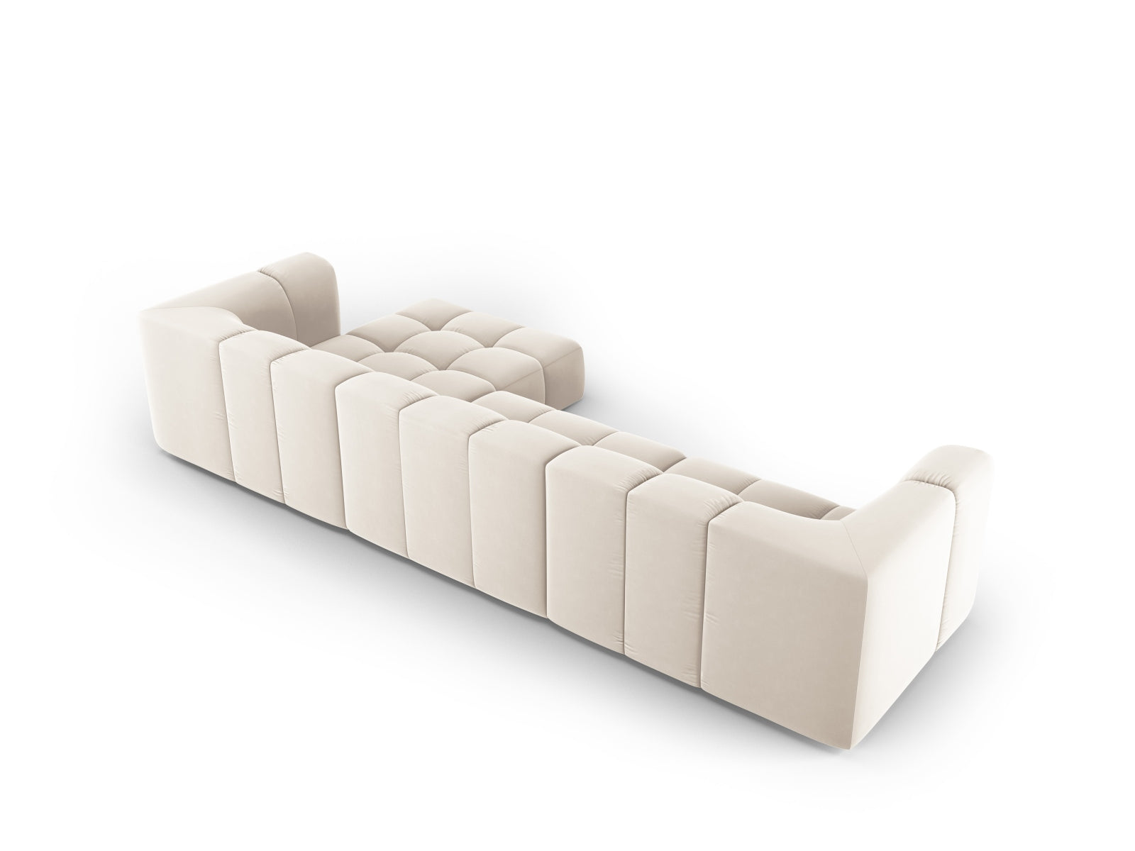 5-Sitzer Modular Ecksofa rechts Moritz in Light Beige-Bluvel präsentiert im Onlineshop von KAQTU Design AG. Ecksofa rechts ist von Cosmopolitan Design
