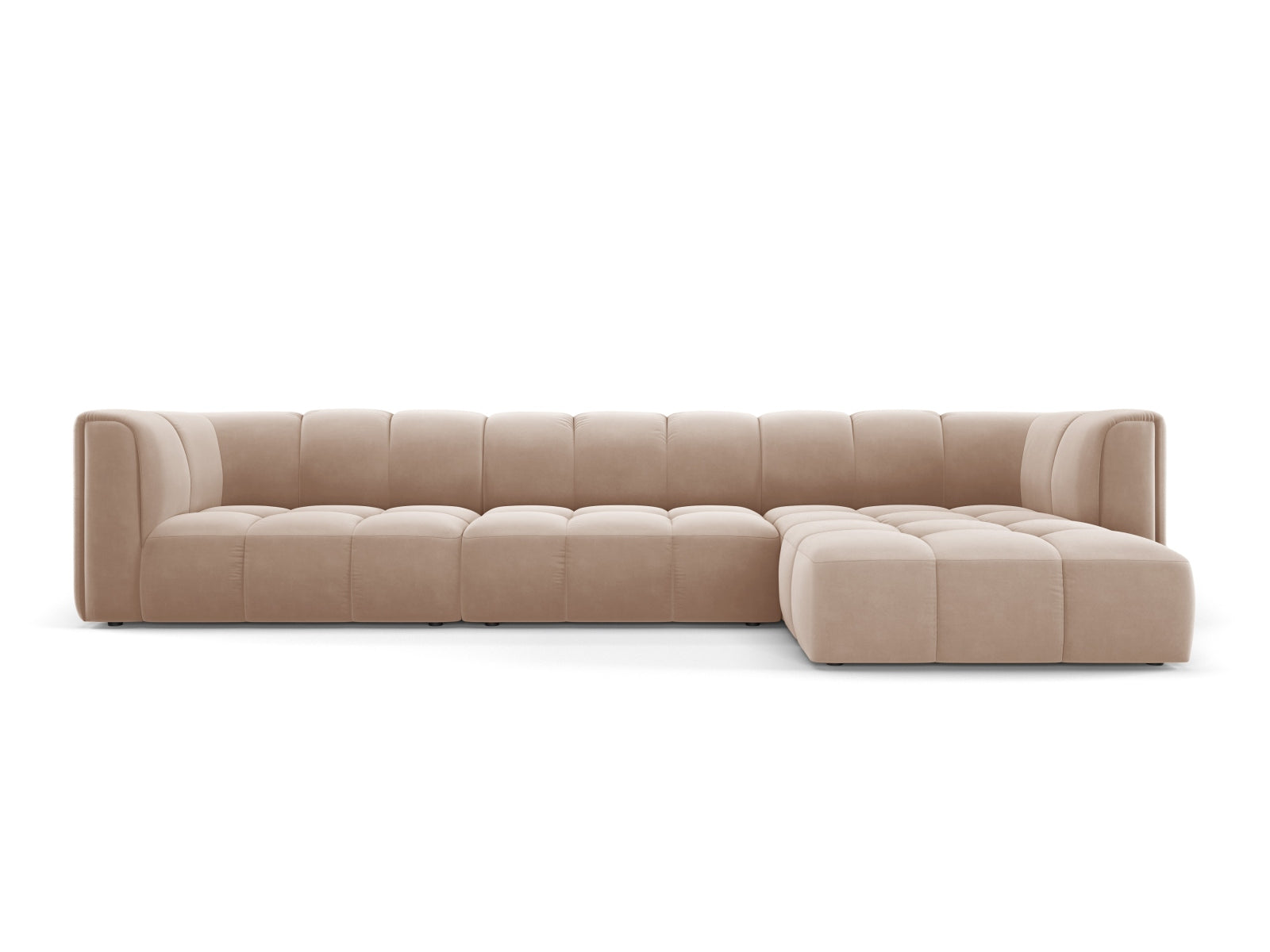 5-Sitzer Modular Ecksofa rechts Moritz in Beige-Bluvel präsentiert im Onlineshop von KAQTU Design AG. Ecksofa rechts ist von Cosmopolitan Design
