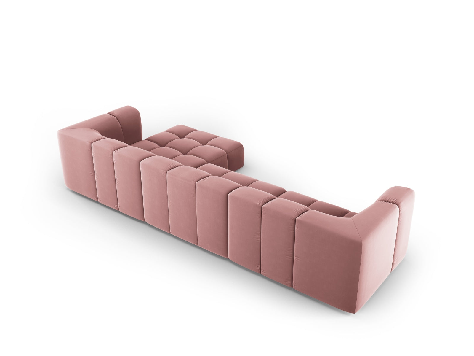 5-Sitzer Modular Ecksofa rechts Moritz in Pink-Bluvel präsentiert im Onlineshop von KAQTU Design AG. Ecksofa rechts ist von Cosmopolitan Design