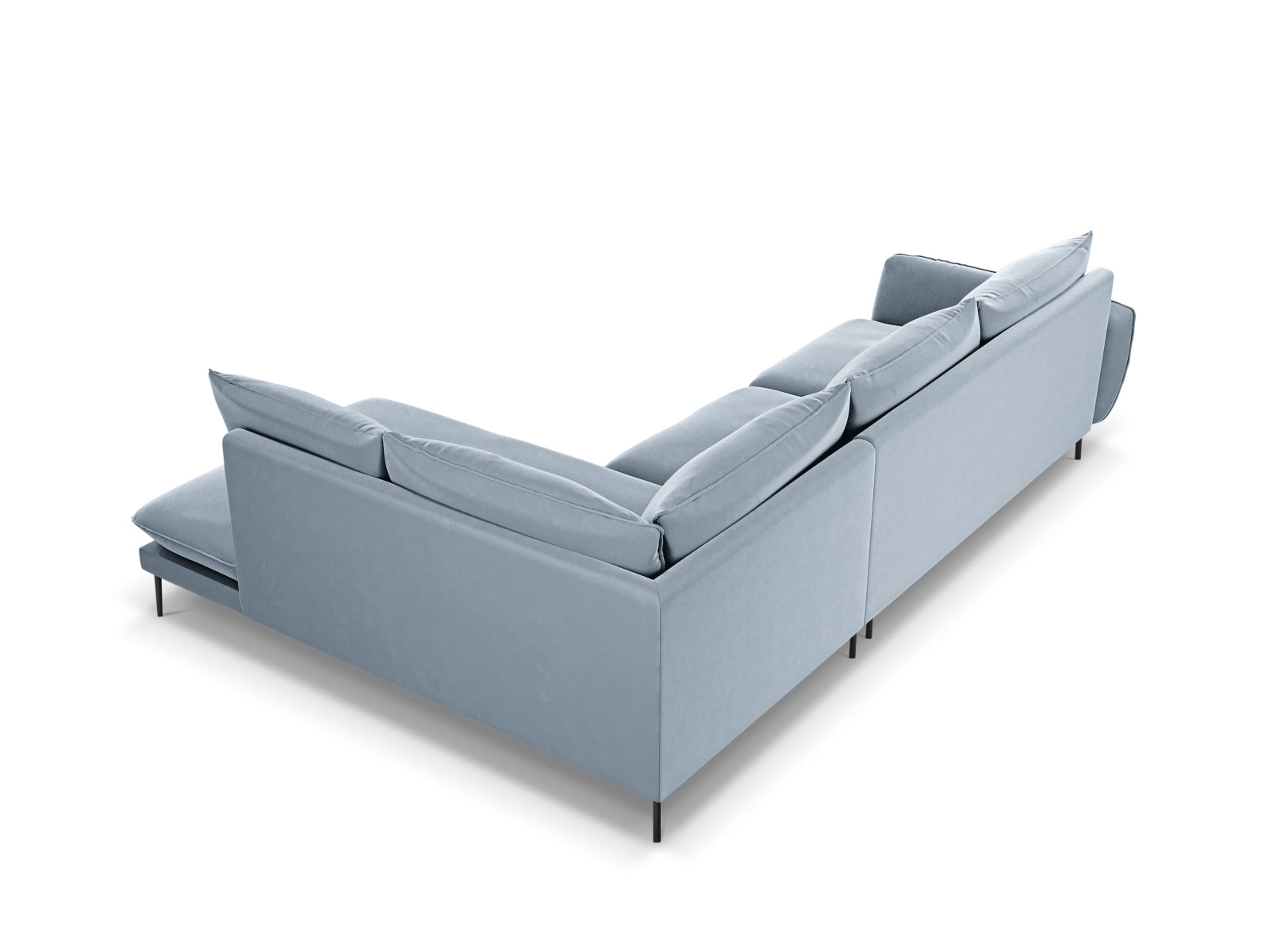 Entdecken Sie das elegante Vienna Velour Ecksofa rechts für 6 Personen – der perfekte Ort für gesellige Abende und entspannte Stunden in Ihrem Wohnzimmer!