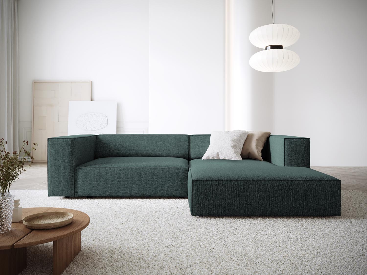 Arendal Ecksofa rechts 3 Sitzer in Petrol präsentiert im Onlineshop von KAQTU Design AG. Ecksofa rechts ist von Cosmopolitan Design