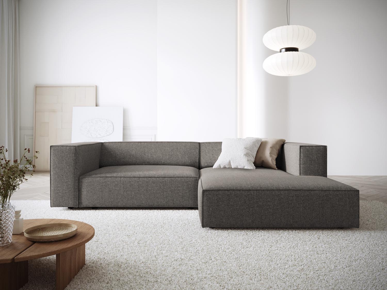Arendal Ecksofa rechts 3 Sitzer in Grey präsentiert im Onlineshop von KAQTU Design AG. Ecksofa rechts ist von Cosmopolitan Design