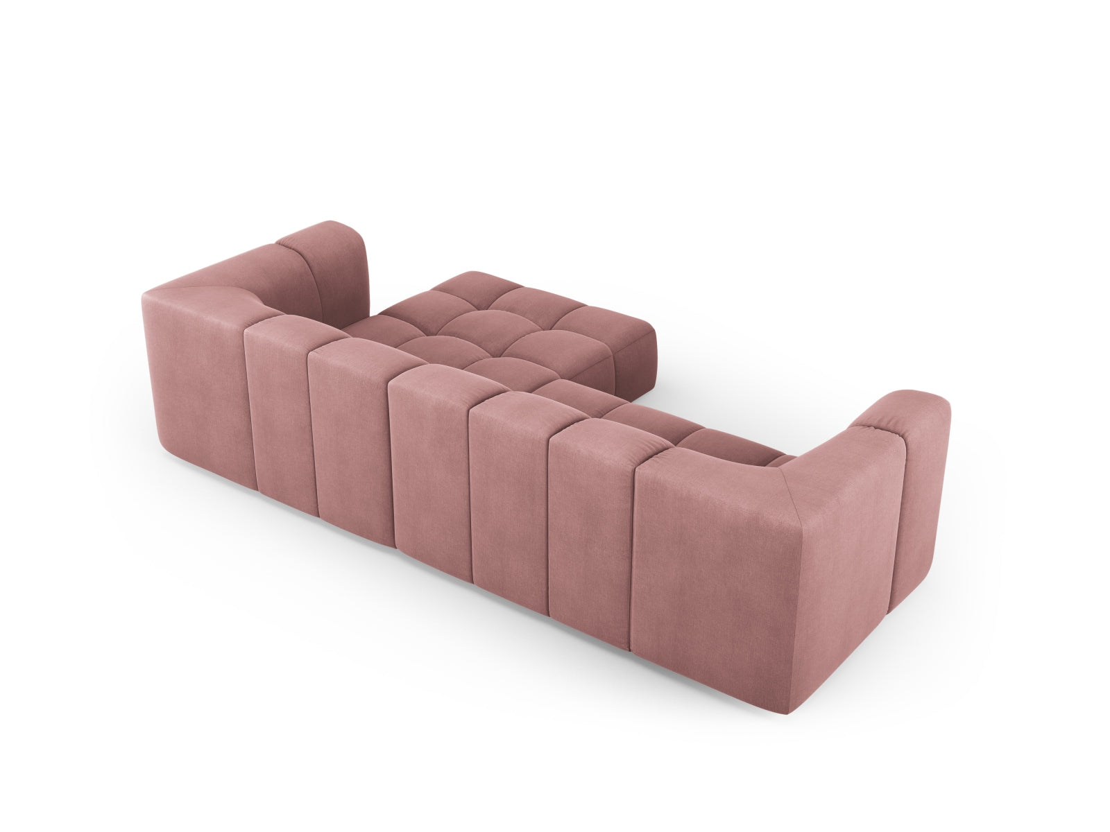 Modernes 3-Sitzer Ecksofa Moritz in ansprechendem Pink, perfekt für stilvolle Wohnzimmer, angeboten von Cosmopolitan Design.