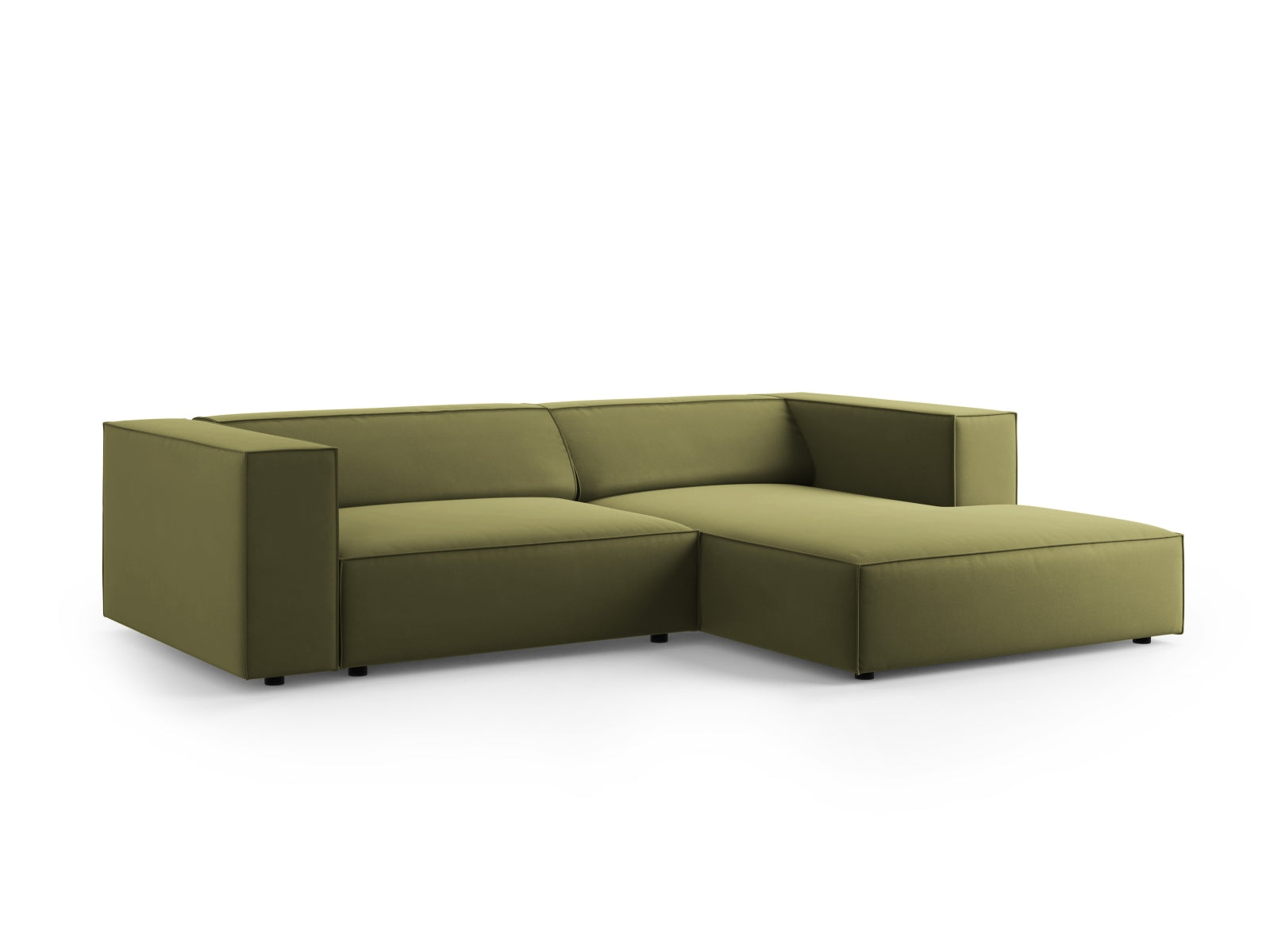 Arendal Velour Ecksofa rechts 3 Sitzer in Light Green präsentiert im Onlineshop von KAQTU Design AG. Ecksofa rechts ist von Cosmopolitan Design