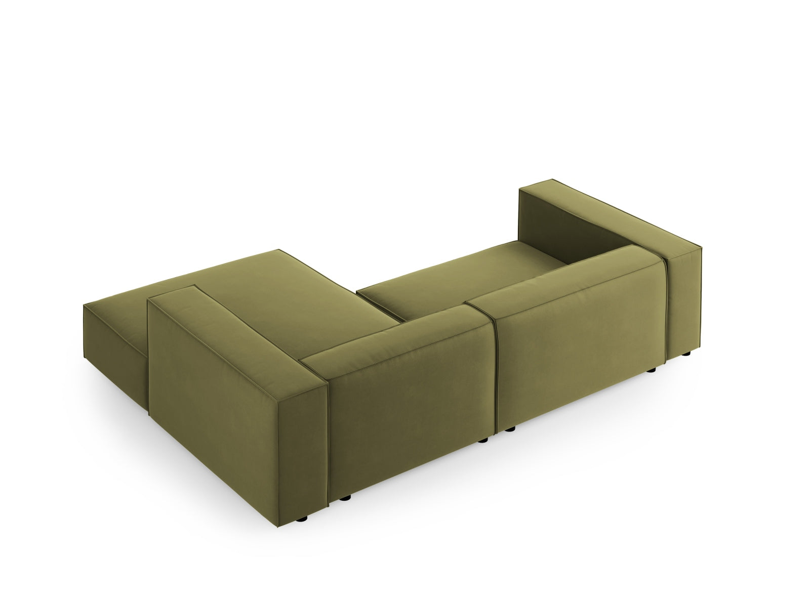 Arendal Velour Ecksofa rechts 3 Sitzer in Light Green präsentiert im Onlineshop von KAQTU Design AG. Ecksofa rechts ist von Cosmopolitan Design