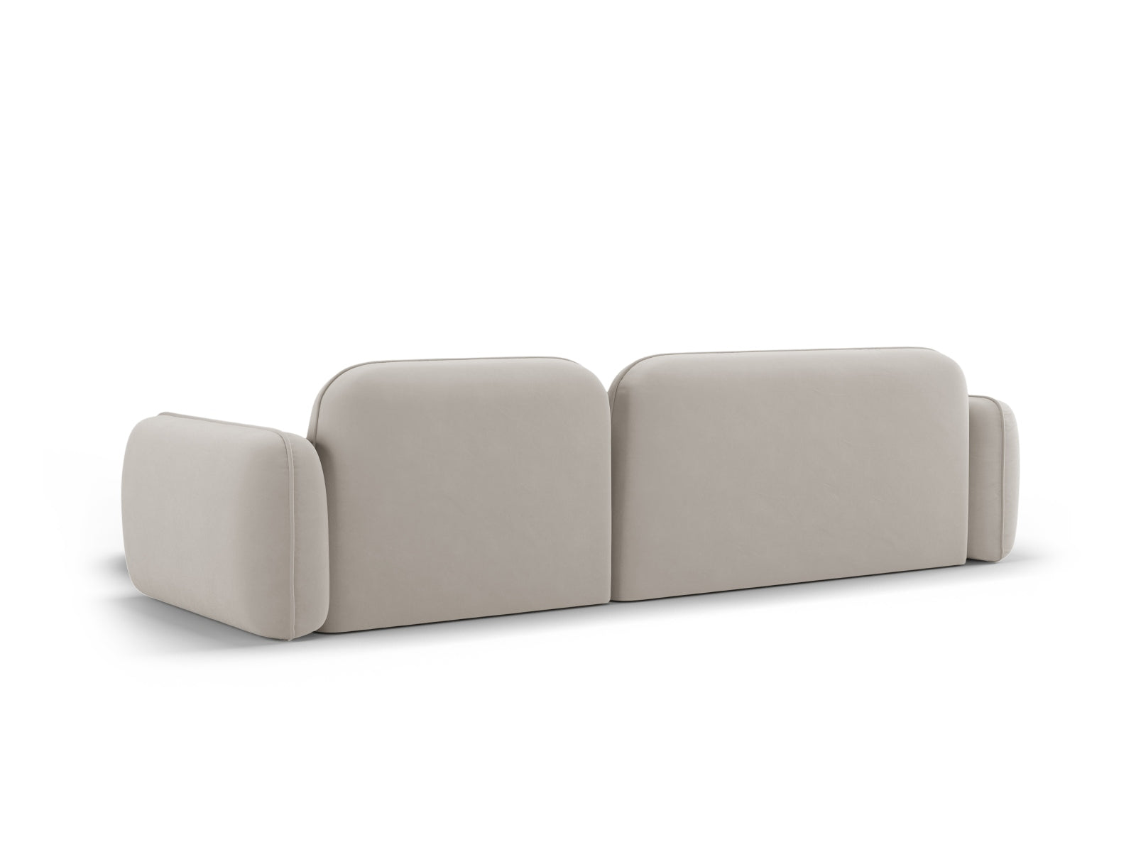 Sydney Velour Modular Ecksofa rechts 4 Sitzer in Light Beige präsentiert im Onlineshop von KAQTU Design AG. Ecksofa rechts ist von Cosmopolitan Design