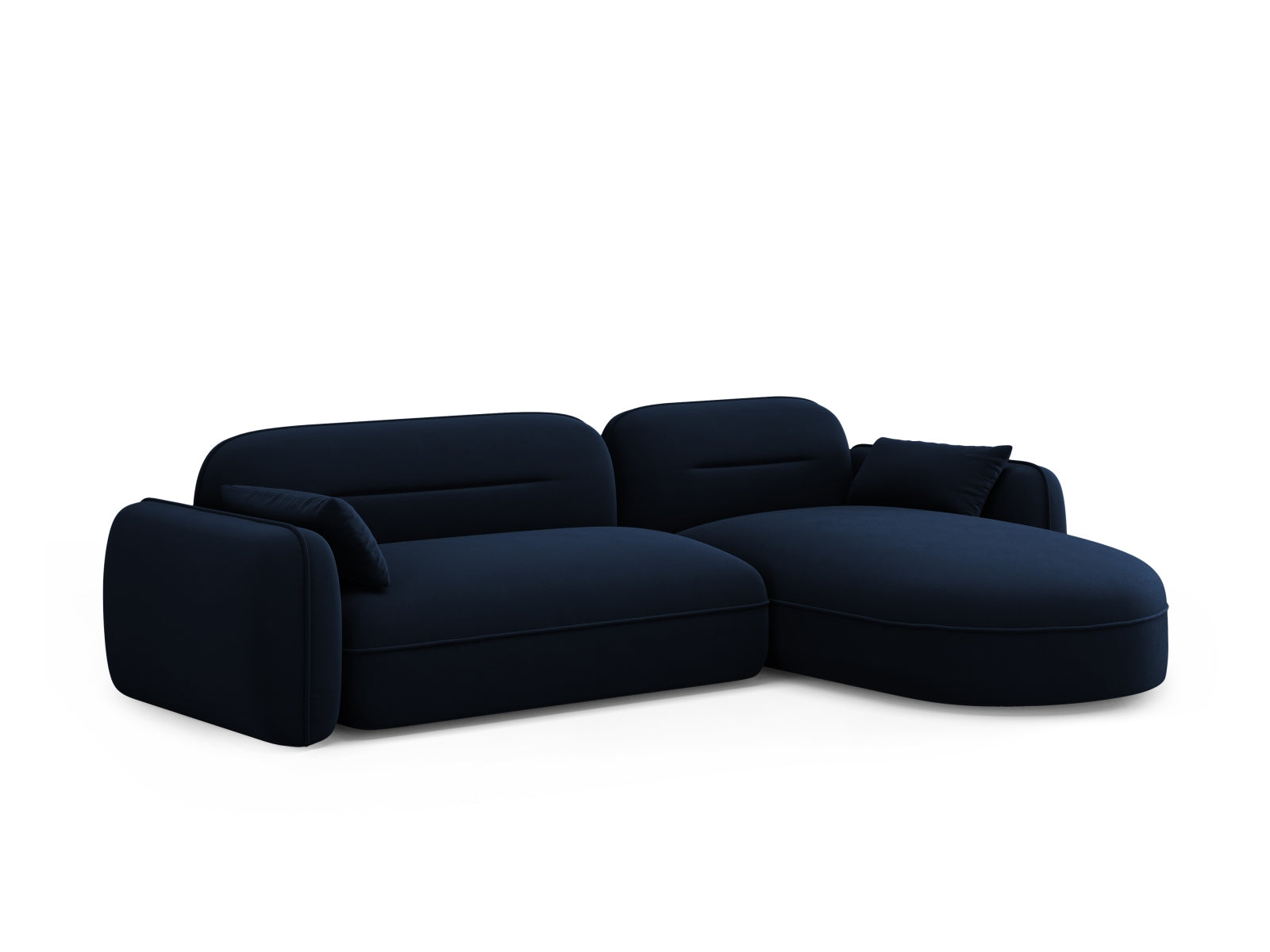 Sydney Velour Modular Ecksofa rechts 4 Sitzer in Royal Blue präsentiert im Onlineshop von KAQTU Design AG. Ecksofa rechts ist von Cosmopolitan Design
