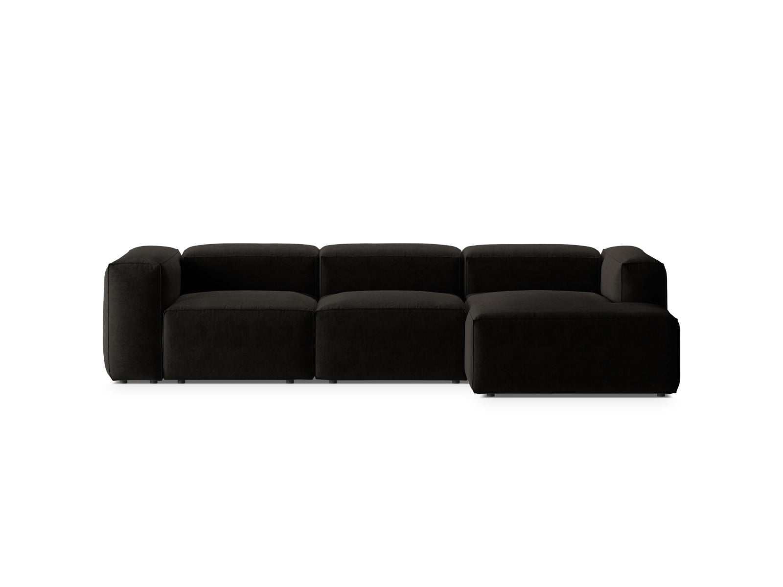 Bergamo Modular Ecksofa rechts 3 Sitzer in Black präsentiert im Onlineshop von KAQTU Design AG. Ecksofa rechts ist von Cosmopolitan Design