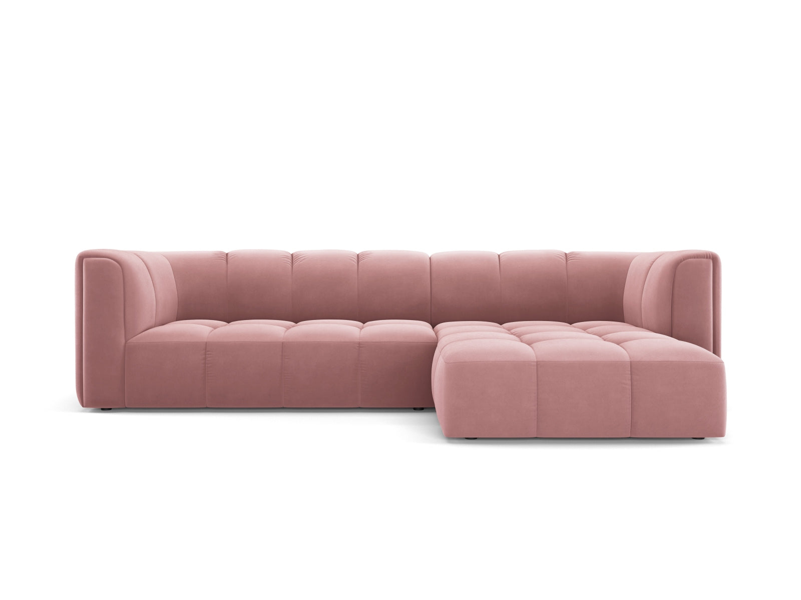 3-Sitzer Modular Ecksofa rechts Moritz in Pink-Bluvel präsentiert im Onlineshop von KAQTU Design AG. Ecksofa rechts ist von Cosmopolitan Design