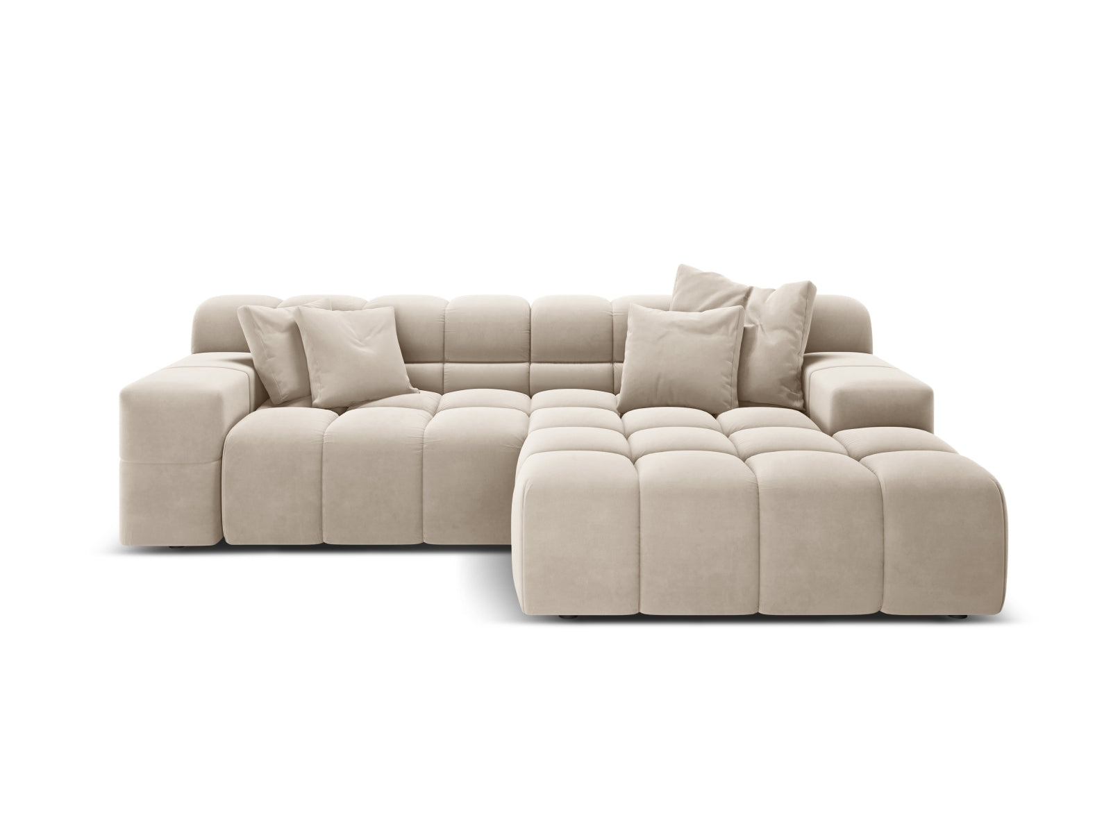 2-Sitzer Ecksofa rechts Hawaii in Light Beige-Magic Velvet präsentiert im Onlineshop von KAQTU Design AG. Ecksofa rechts ist von Cosmopolitan Design