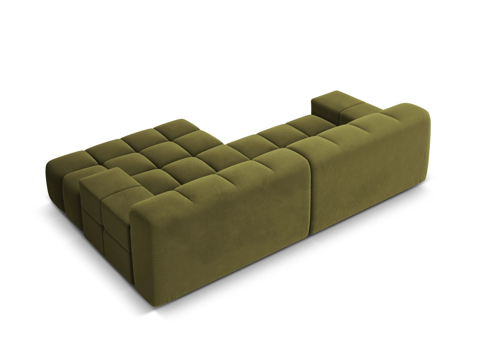 Modernes 2-Sitzer Ecksofa rechts Hawaii in sanftem Pistaziengrün, ideal für entspannte Stunden und geschmackvolle Einrichtung.