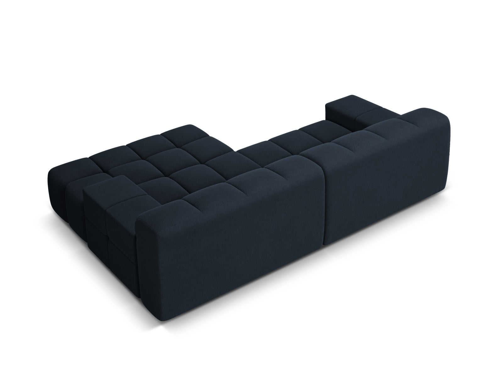 Modernes 2-Sitzer Ecksofa rechts Hawaii in lebhaftem Royalblau, ideal für ein trendbewusstes Wohnambiente von Cosmopolitan Design.