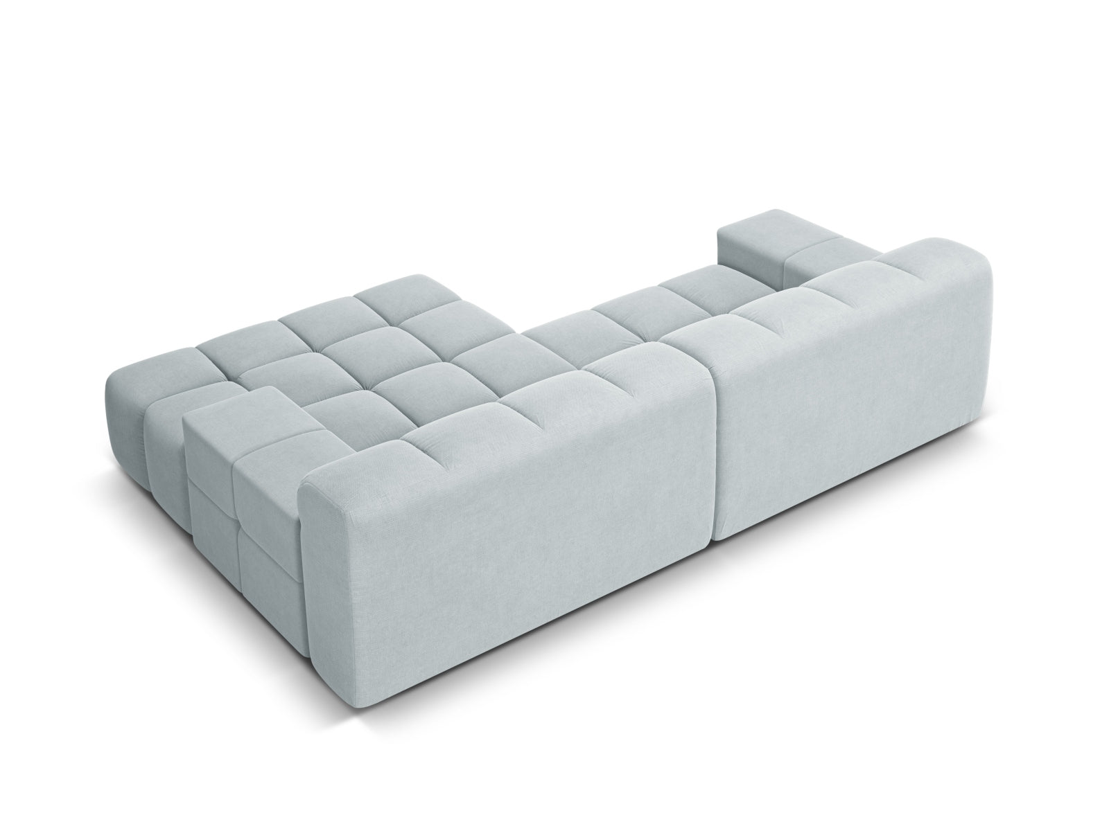 Modernes 2-Sitzer Ecksofa rechts Hawaii in dezentem Grau, ideal für gemütliche Wohnräume, erhältlich bei Cosmopolitan Design.