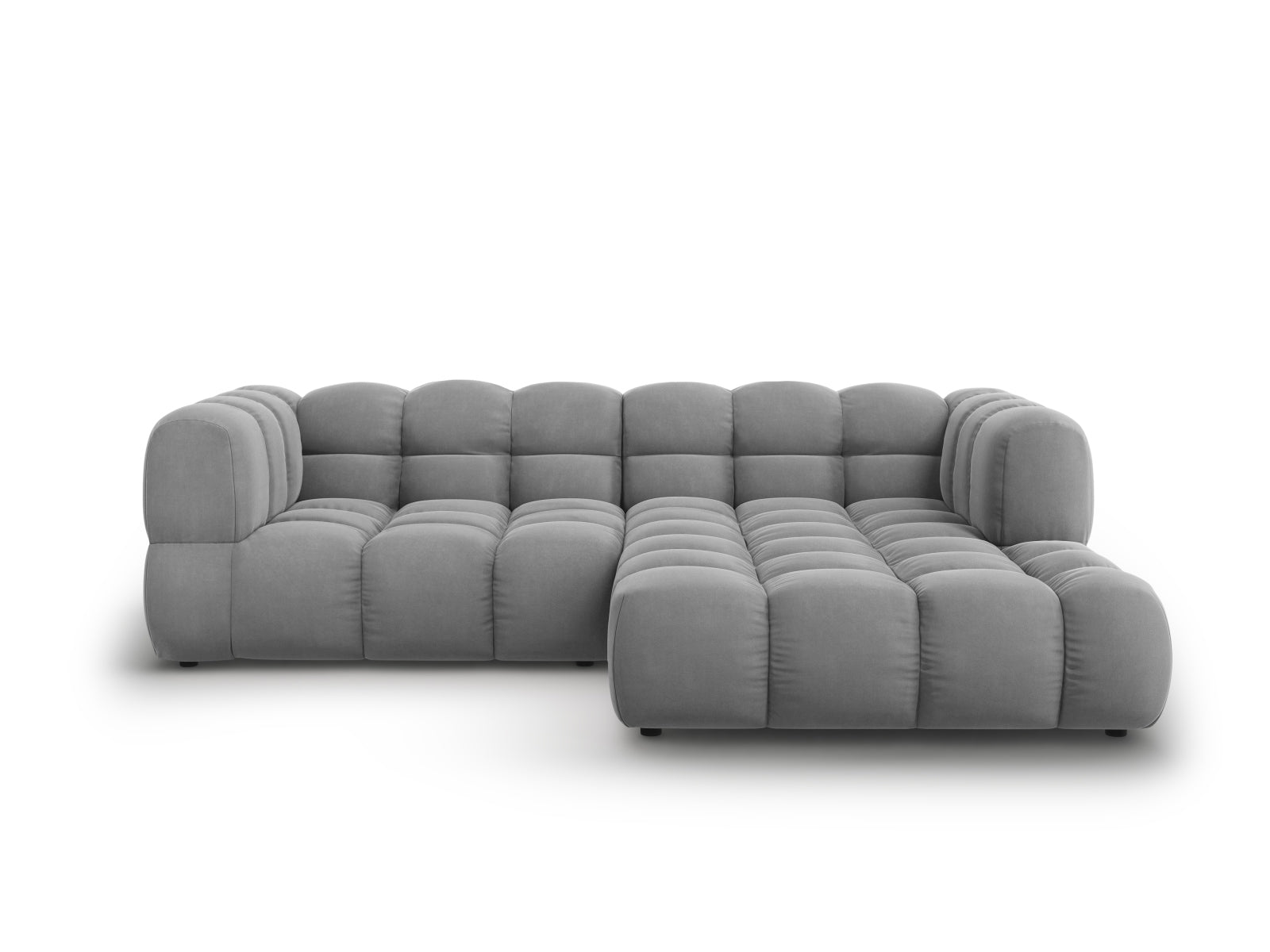 Sky Velour modulares Ecksofa rechts 3 Sitzer 162cm in Light Grey-Casino präsentiert im Onlineshop von KAQTU Design AG. L-Sofa rechts ist von Cosmopolitan Design