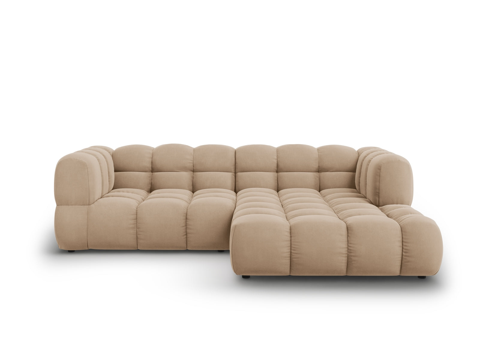 Sky Velour modulares Ecksofa rechts 3 Sitzer 162cm in Sand präsentiert im Onlineshop von KAQTU Design AG. Ecksofa rechts ist von Cosmopolitan Design